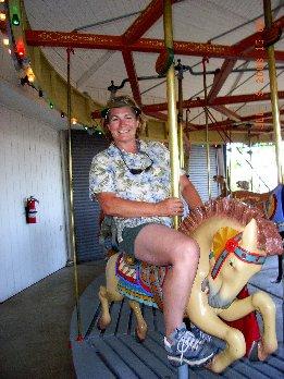 Lisa on a merry-go-round