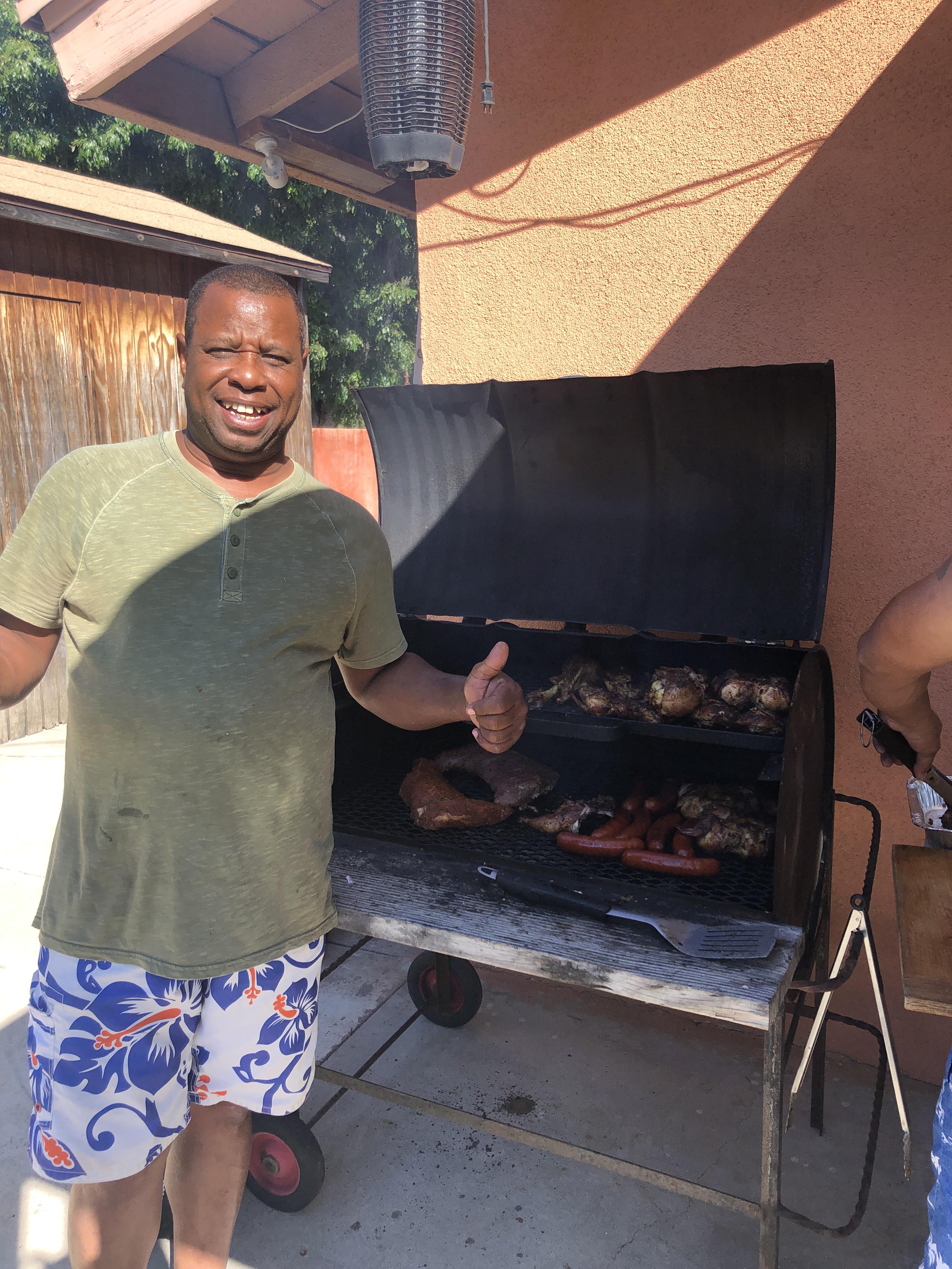 Cooking in Joes backyard