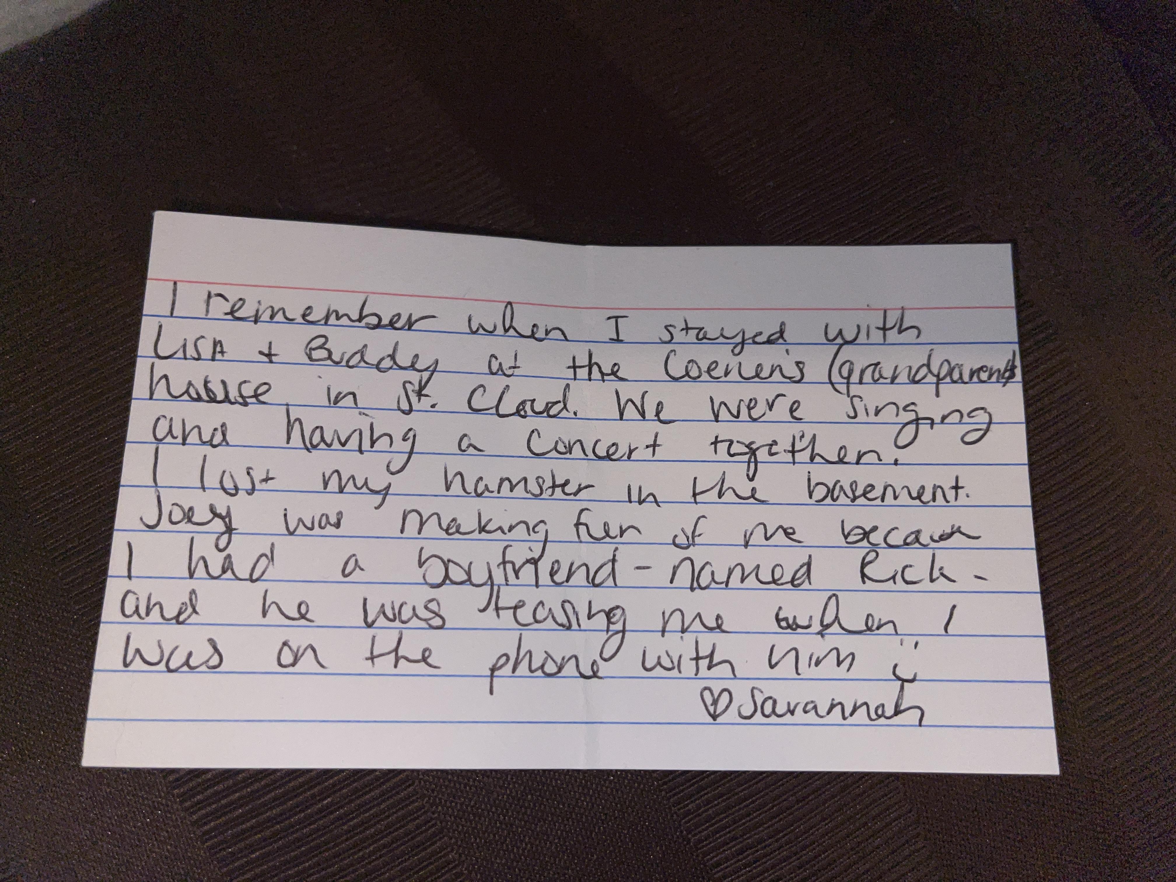 Memory Card from Funeral/Cele…