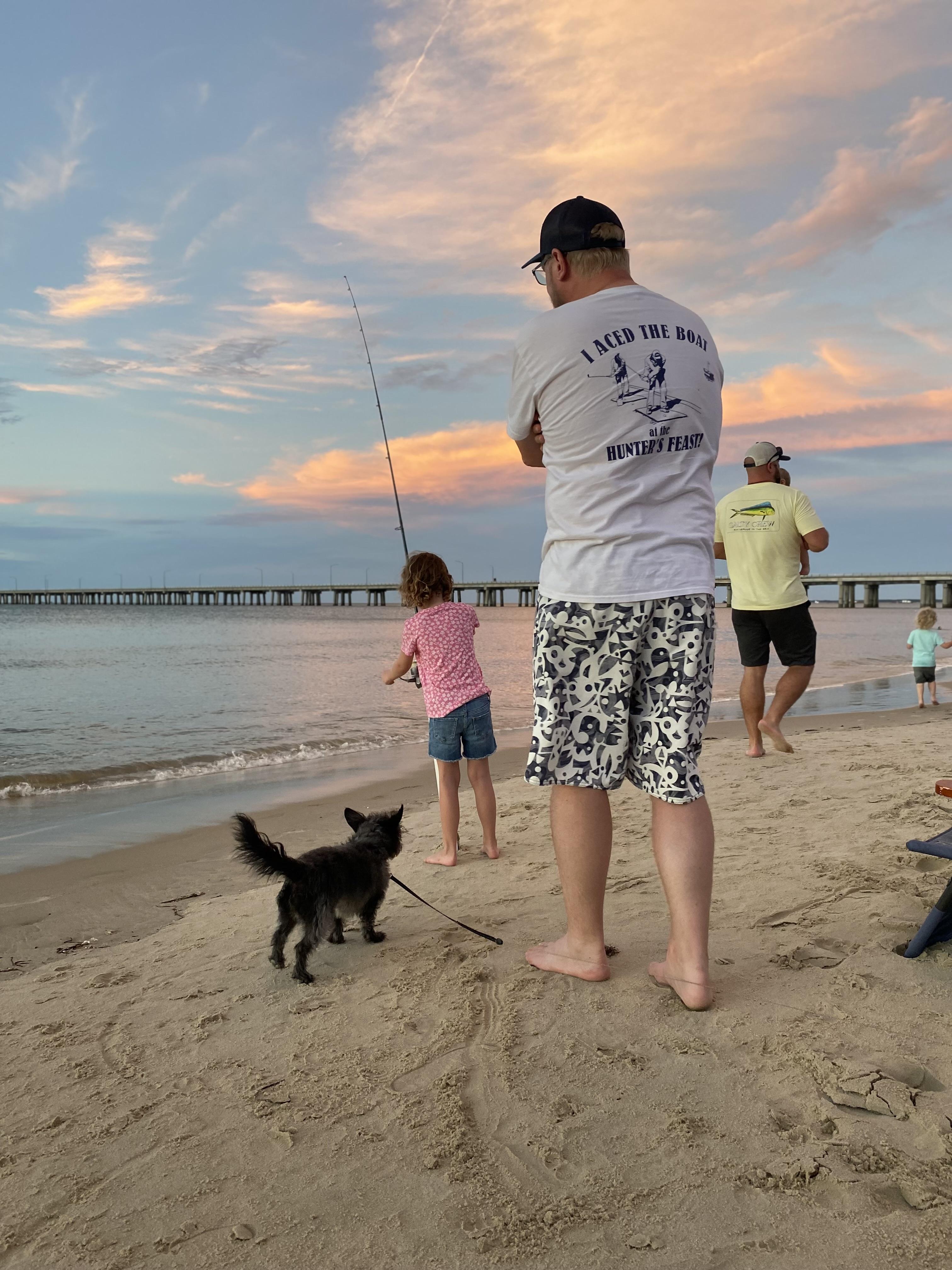 Fishing with his nieces