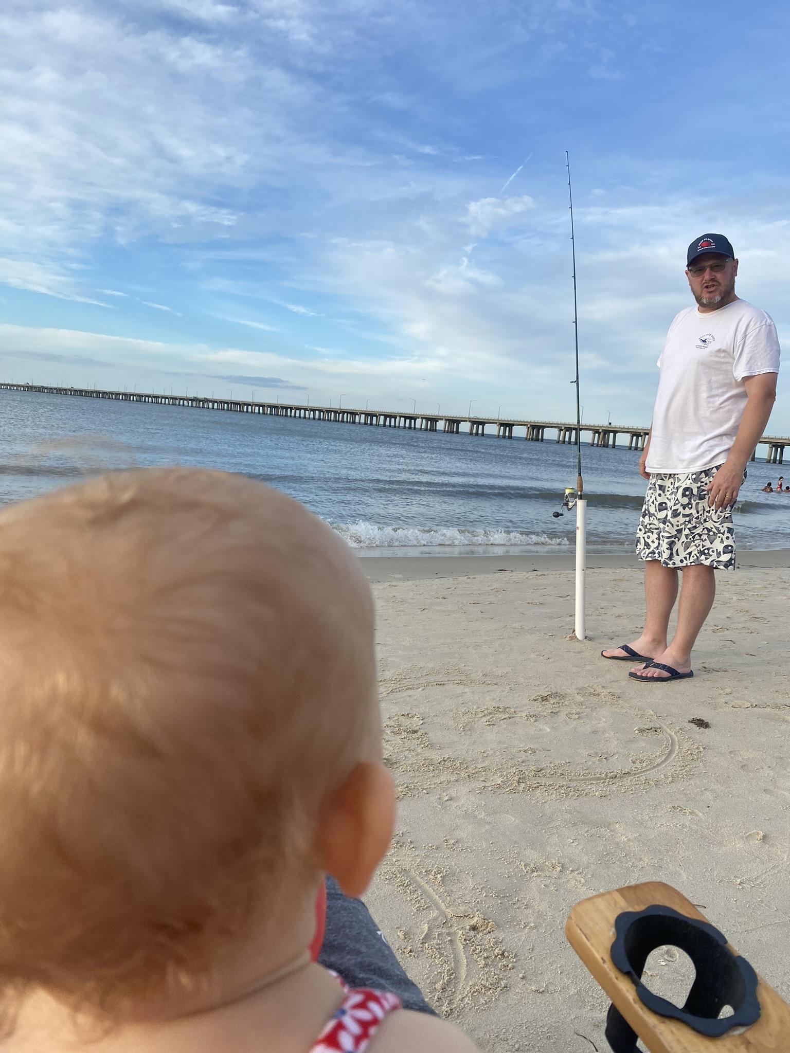 Fishing with his nieces