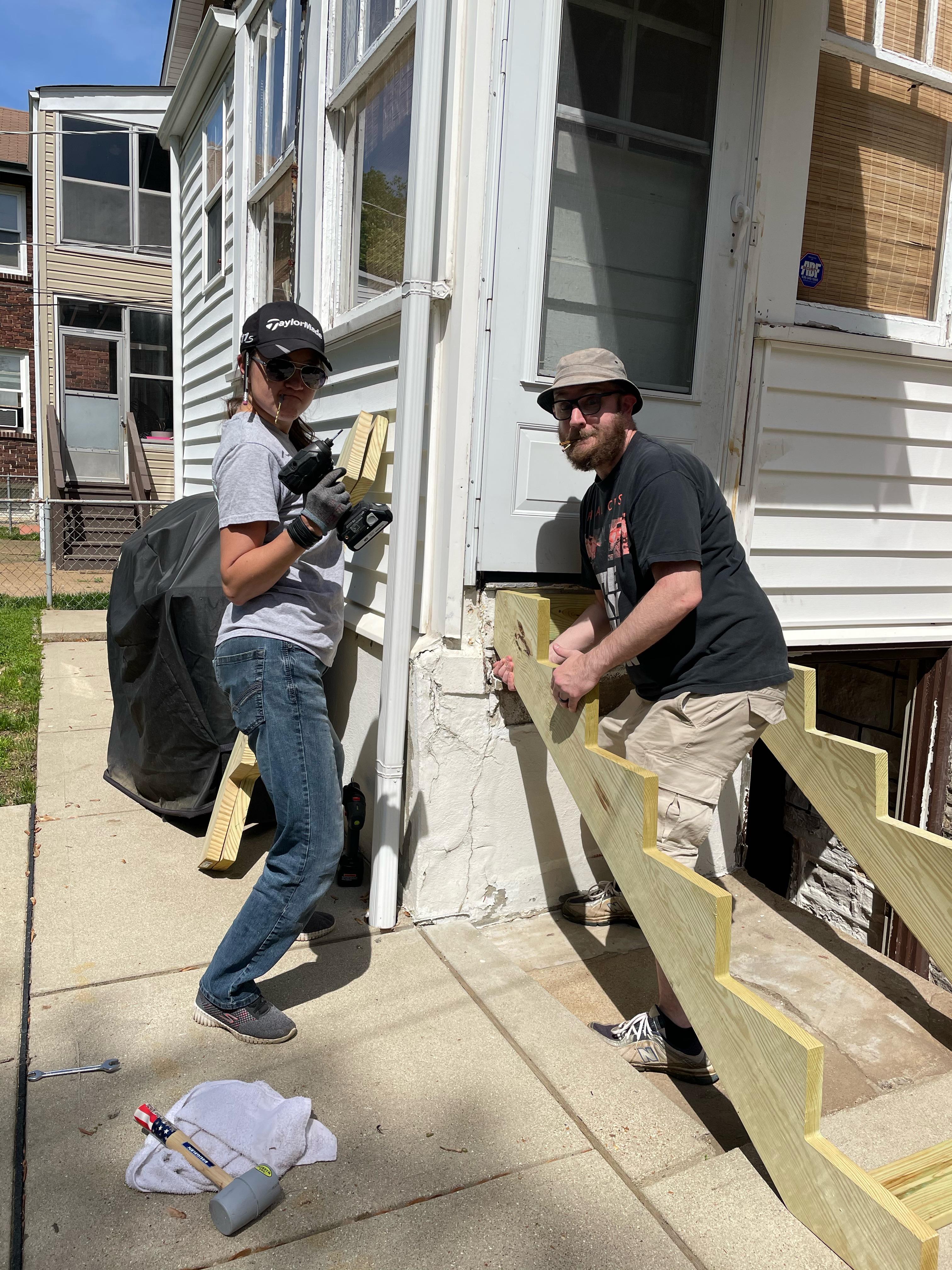 Helping Laura and Jason build…