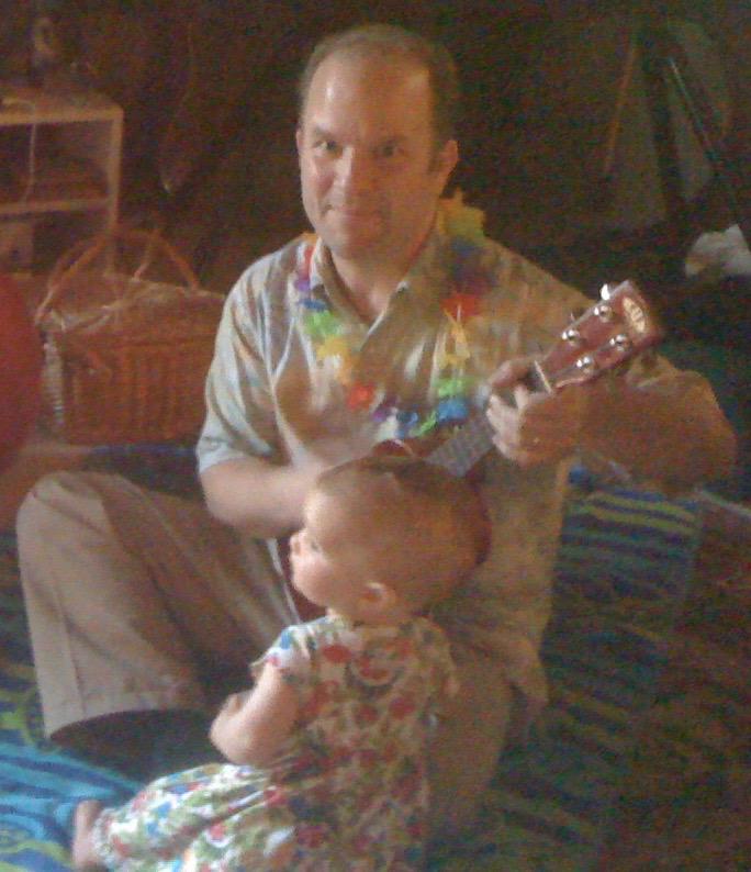 David playing ukulele with Si…