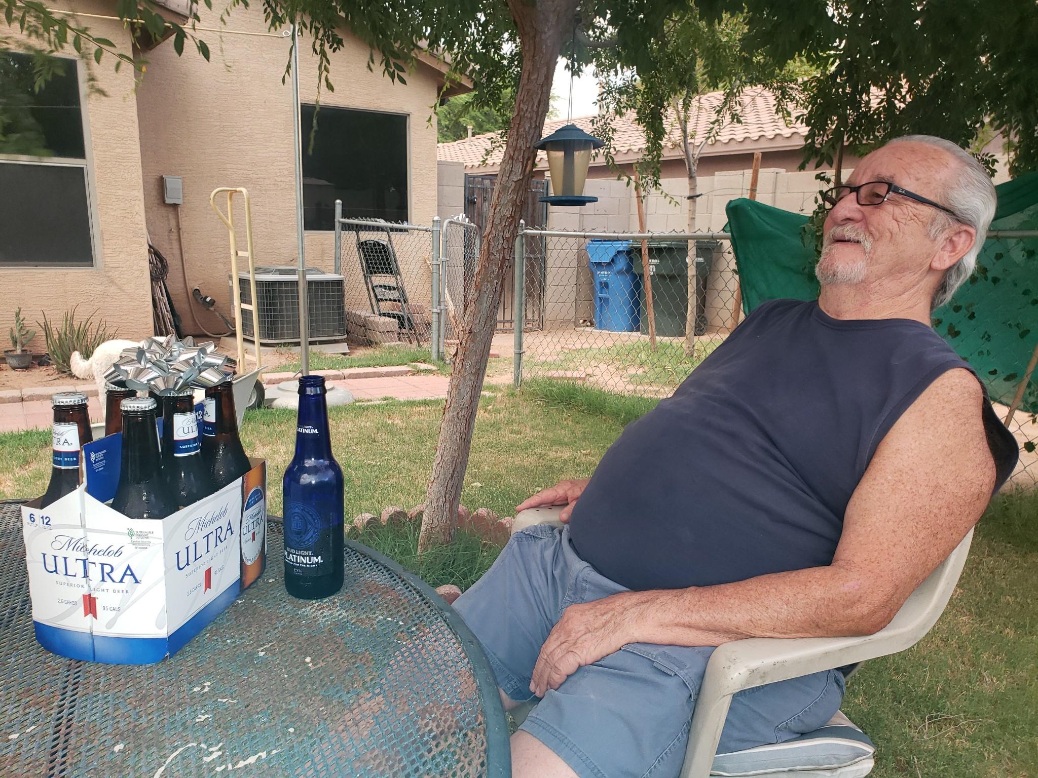 Relaxing in the backyard