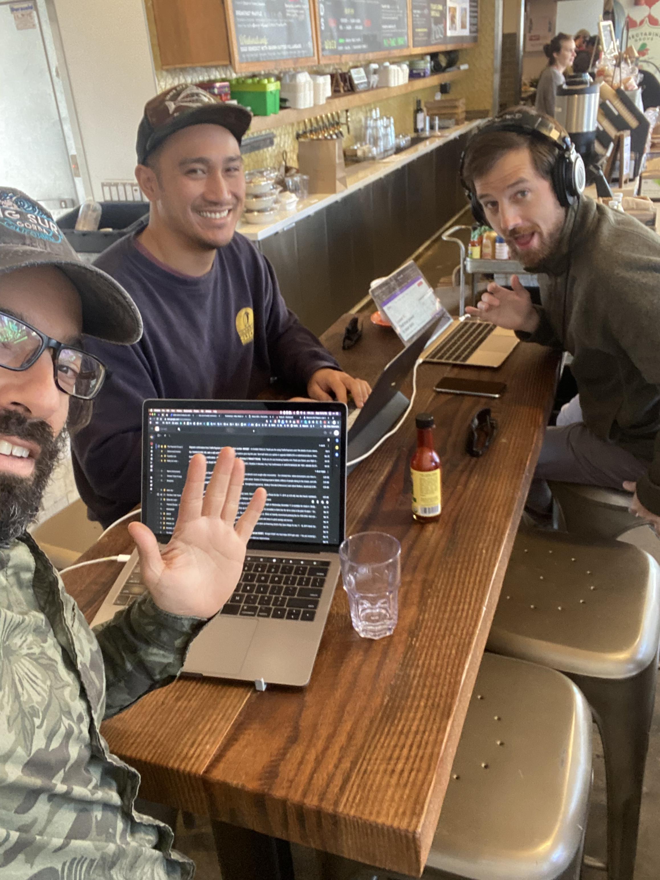 Simon, Gianni, and myself get…