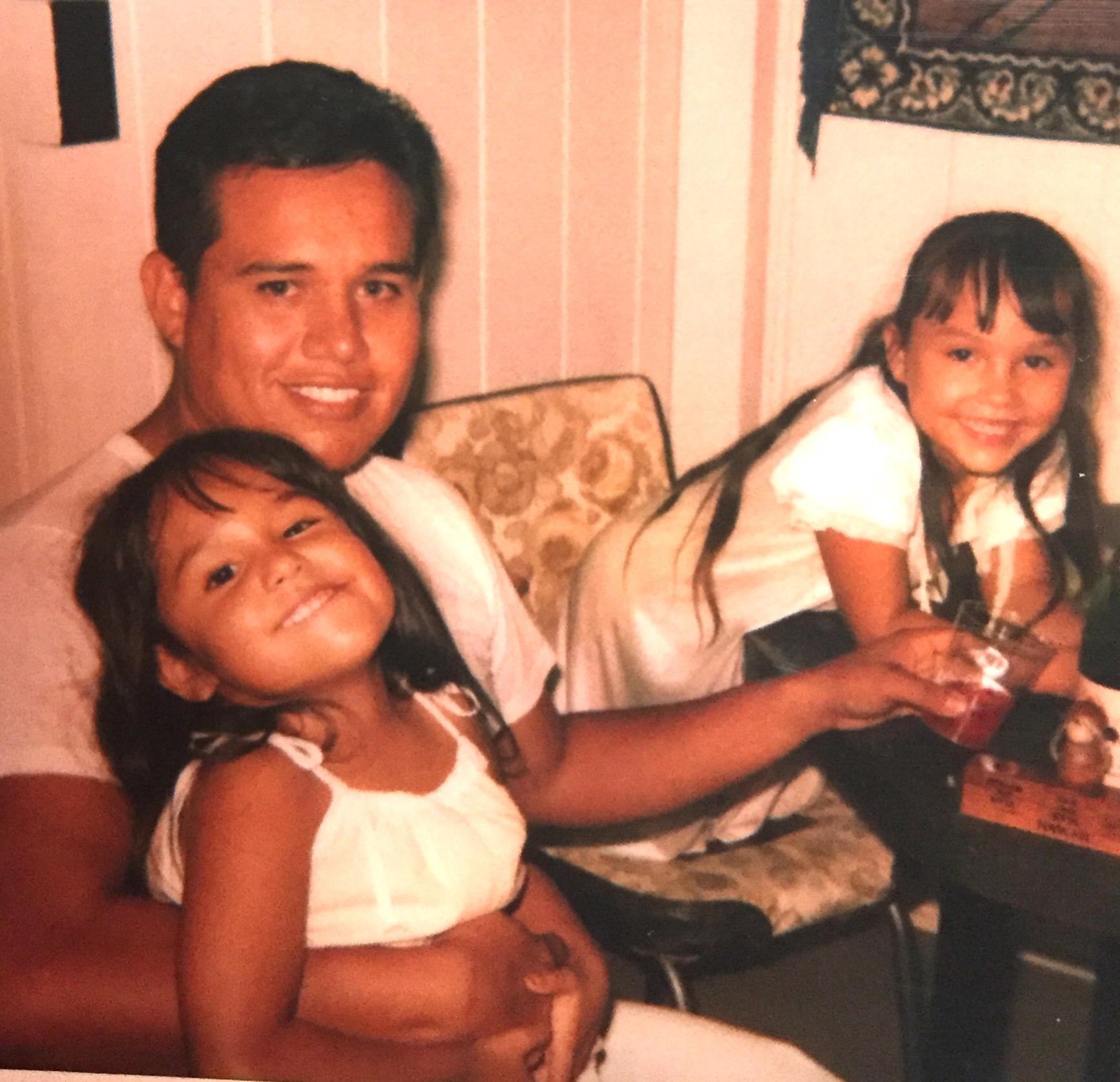 Floyd with his daughters