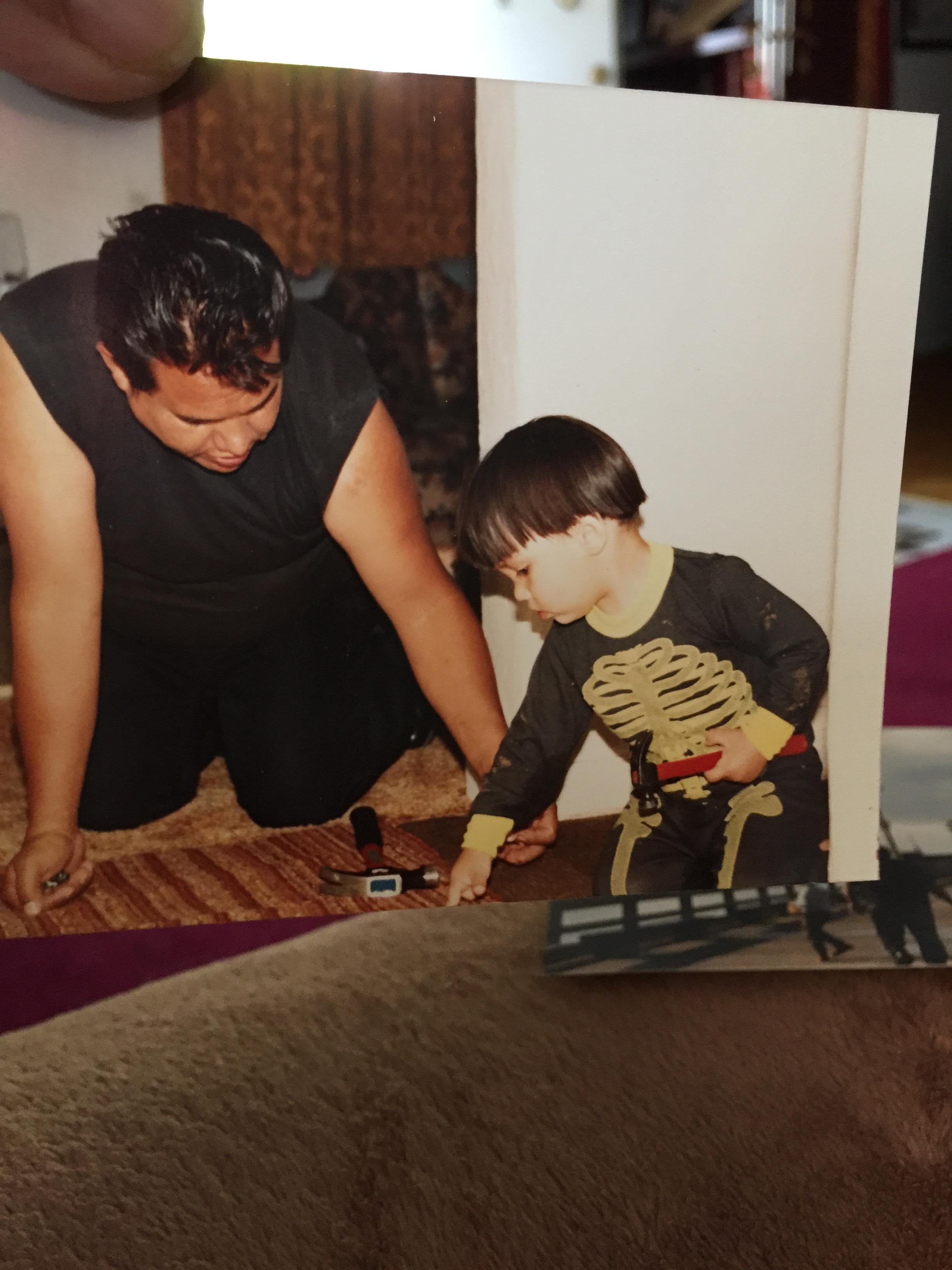 Floyd with his son Adam