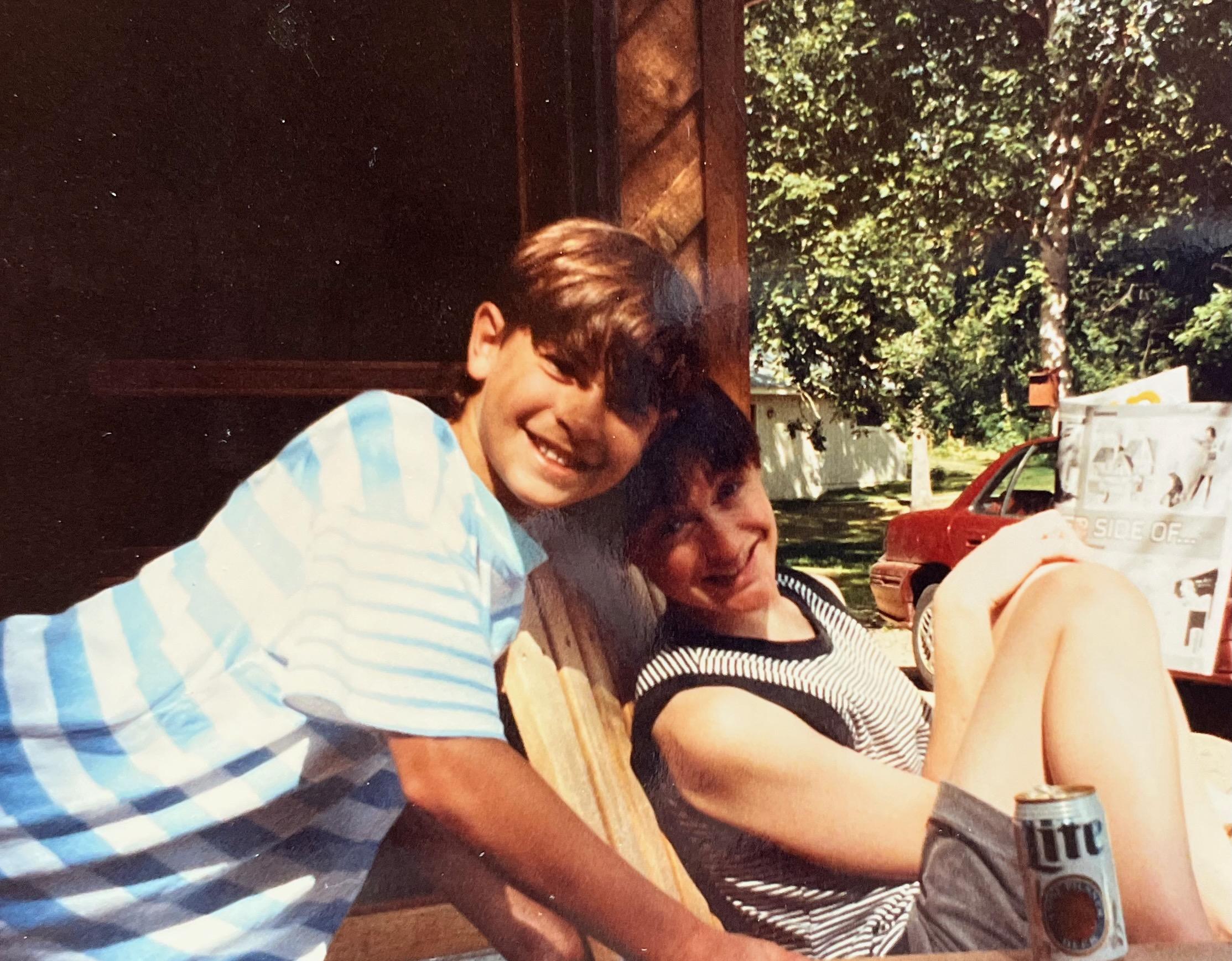 Me with Zak at the cabin.