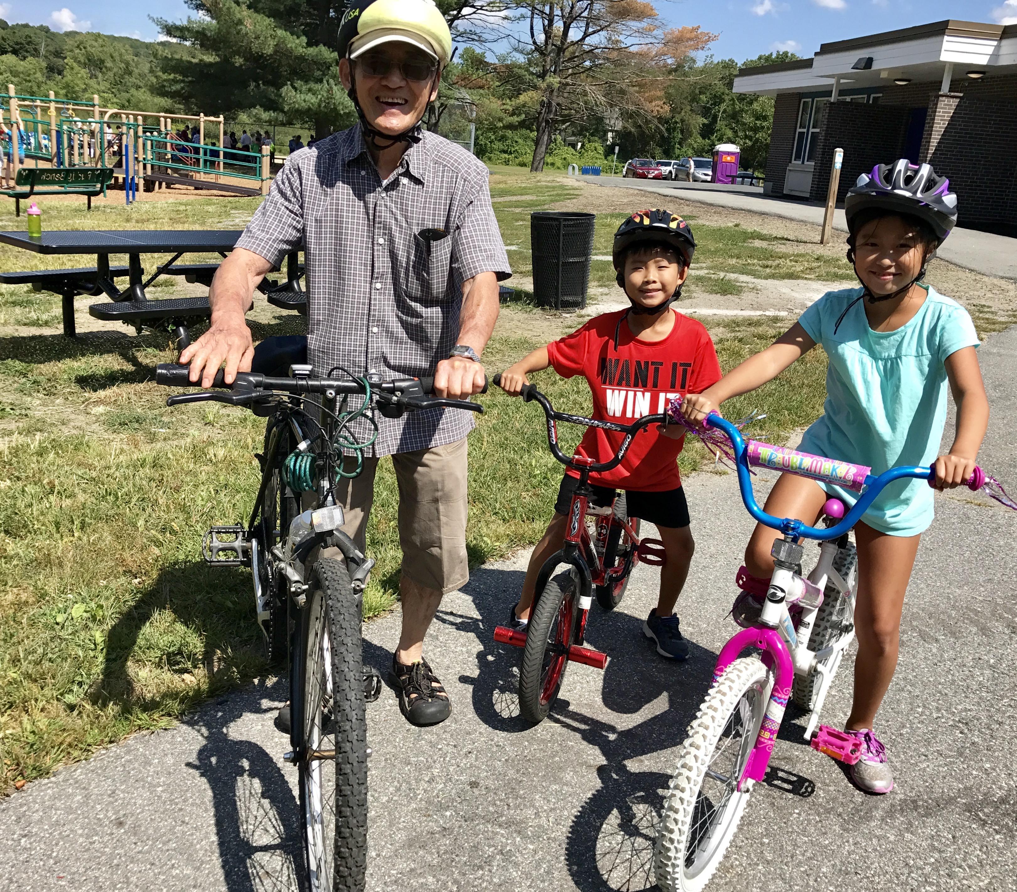 Riding bikes to Bridge School…