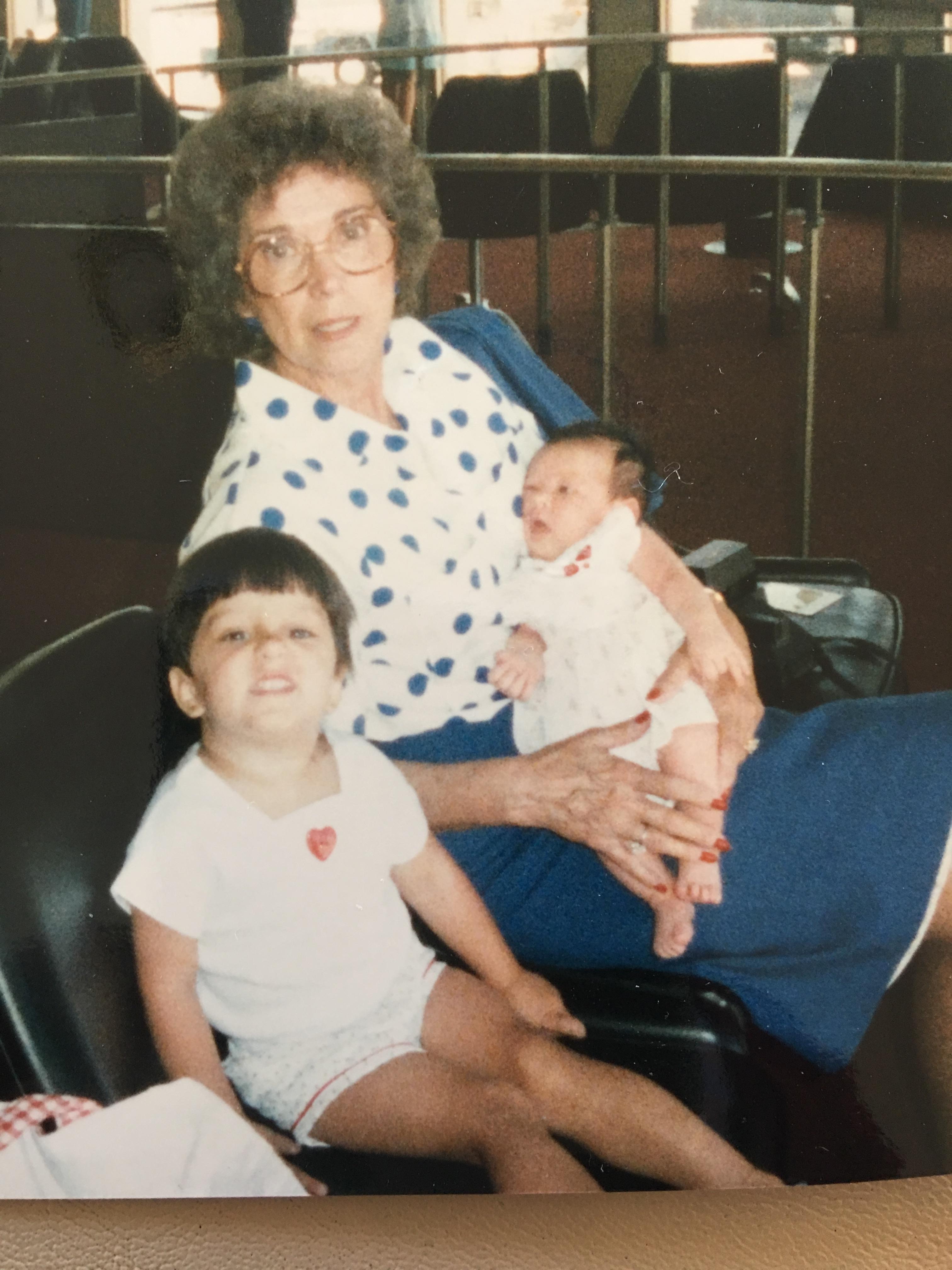 Grandma with Samantha and me …