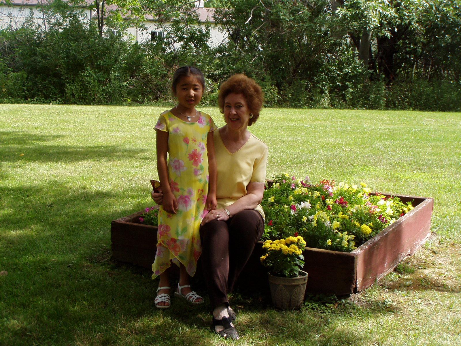 Grandma Jean in backyard in B…