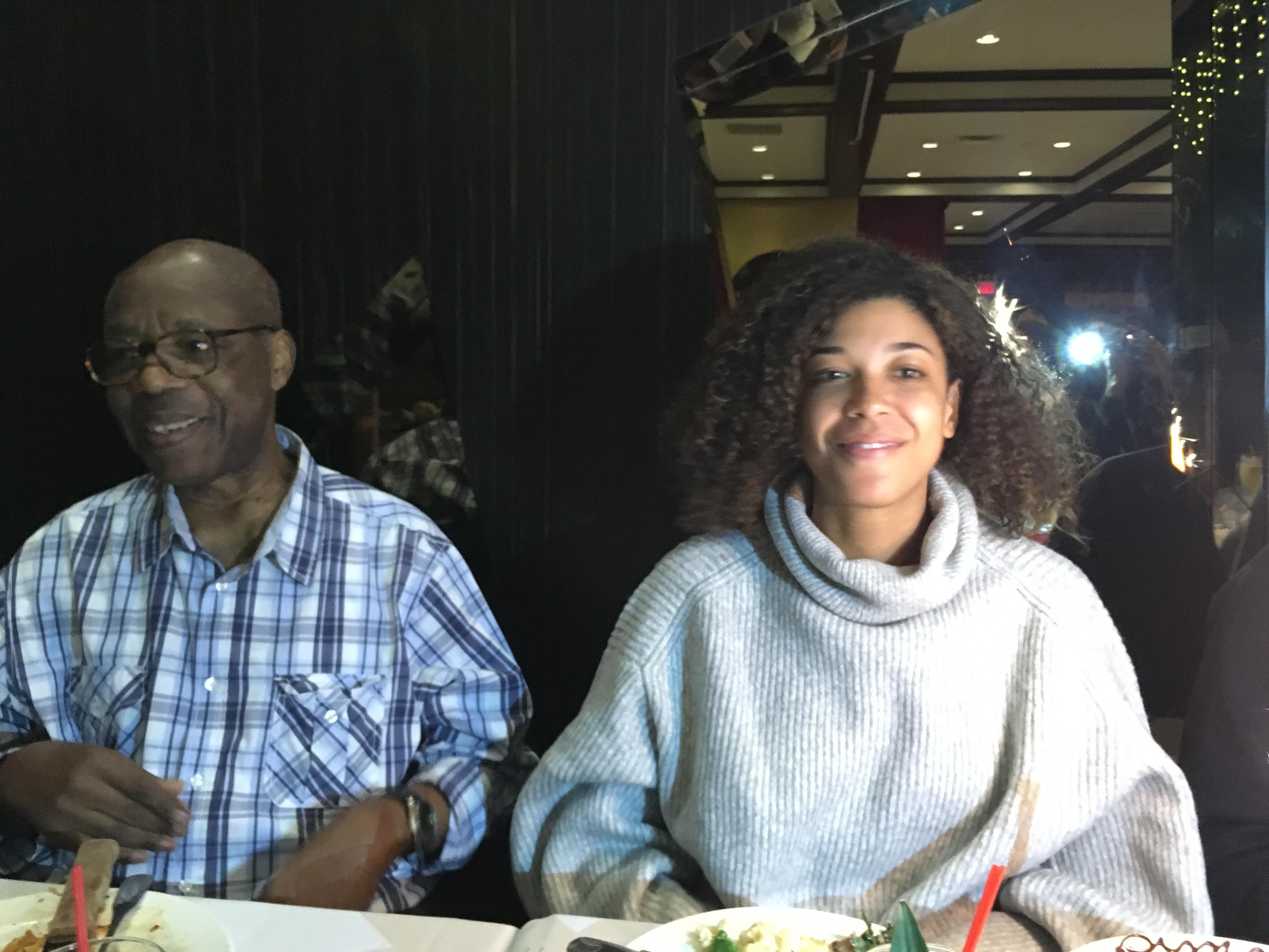 With granddaughter, Naaji