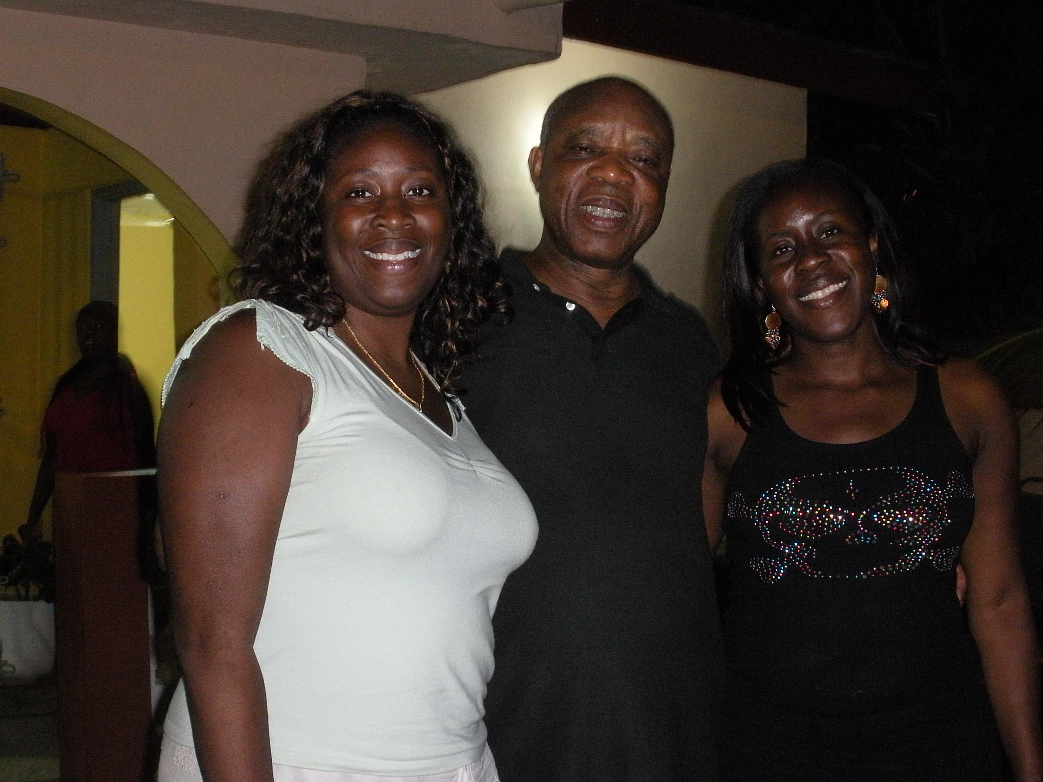 With nieces, Monica and Pamela