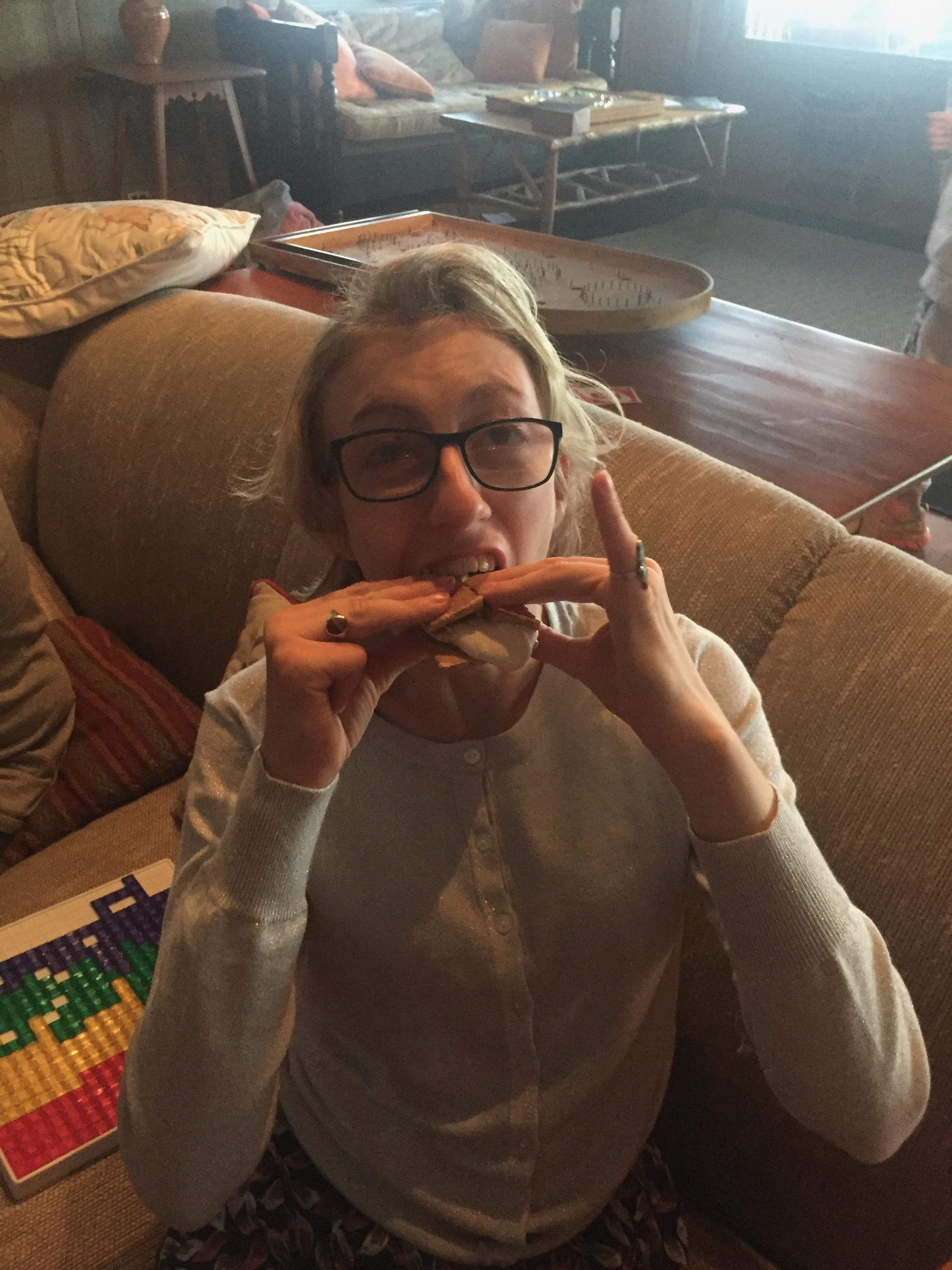 Enjoying a smore