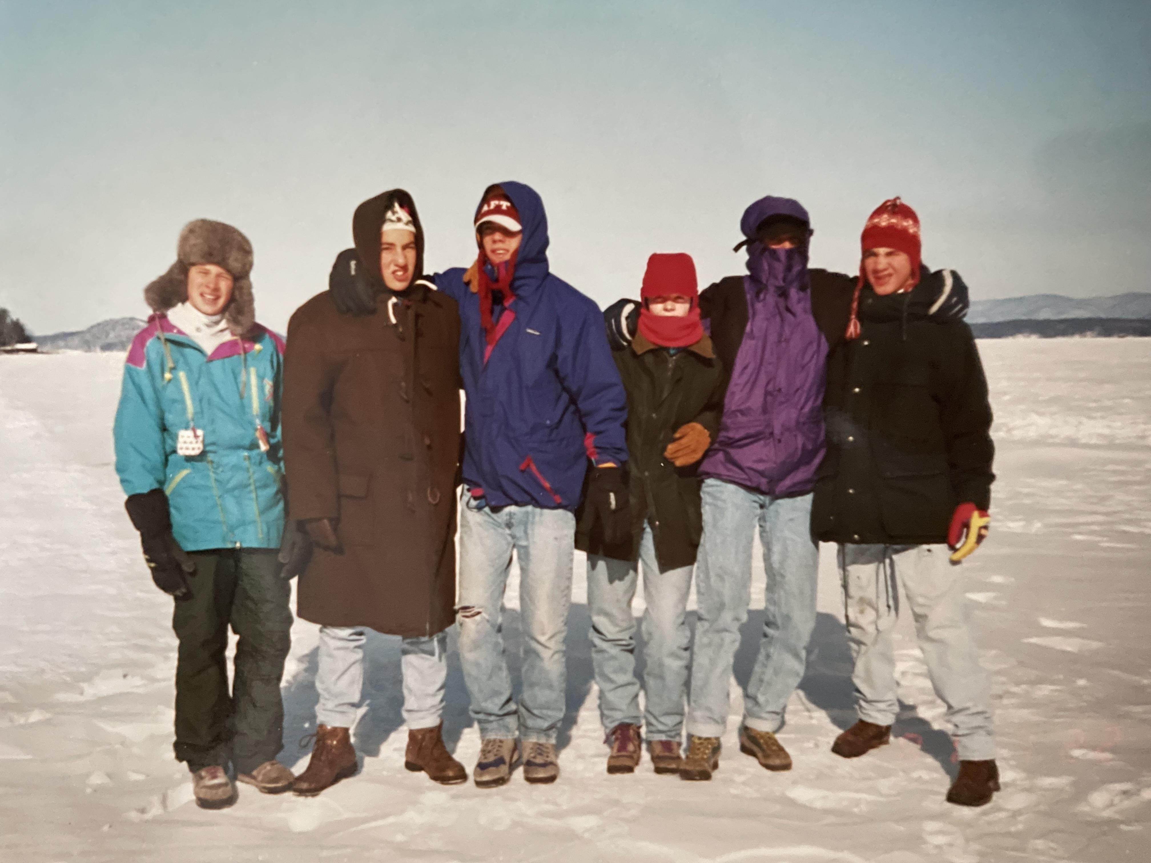 Walking on frozen Lake Winni …