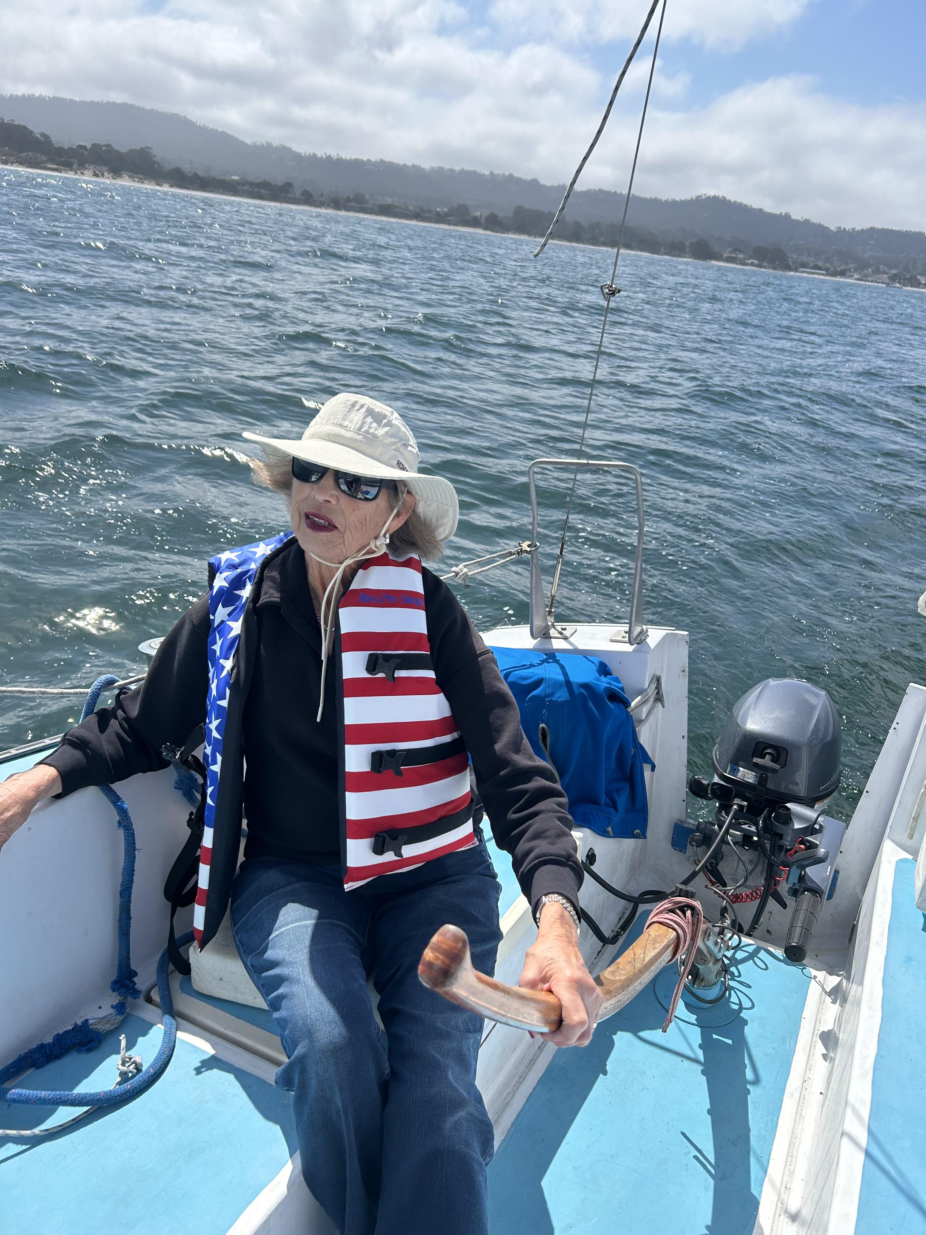 Susie sailing into the sunset!