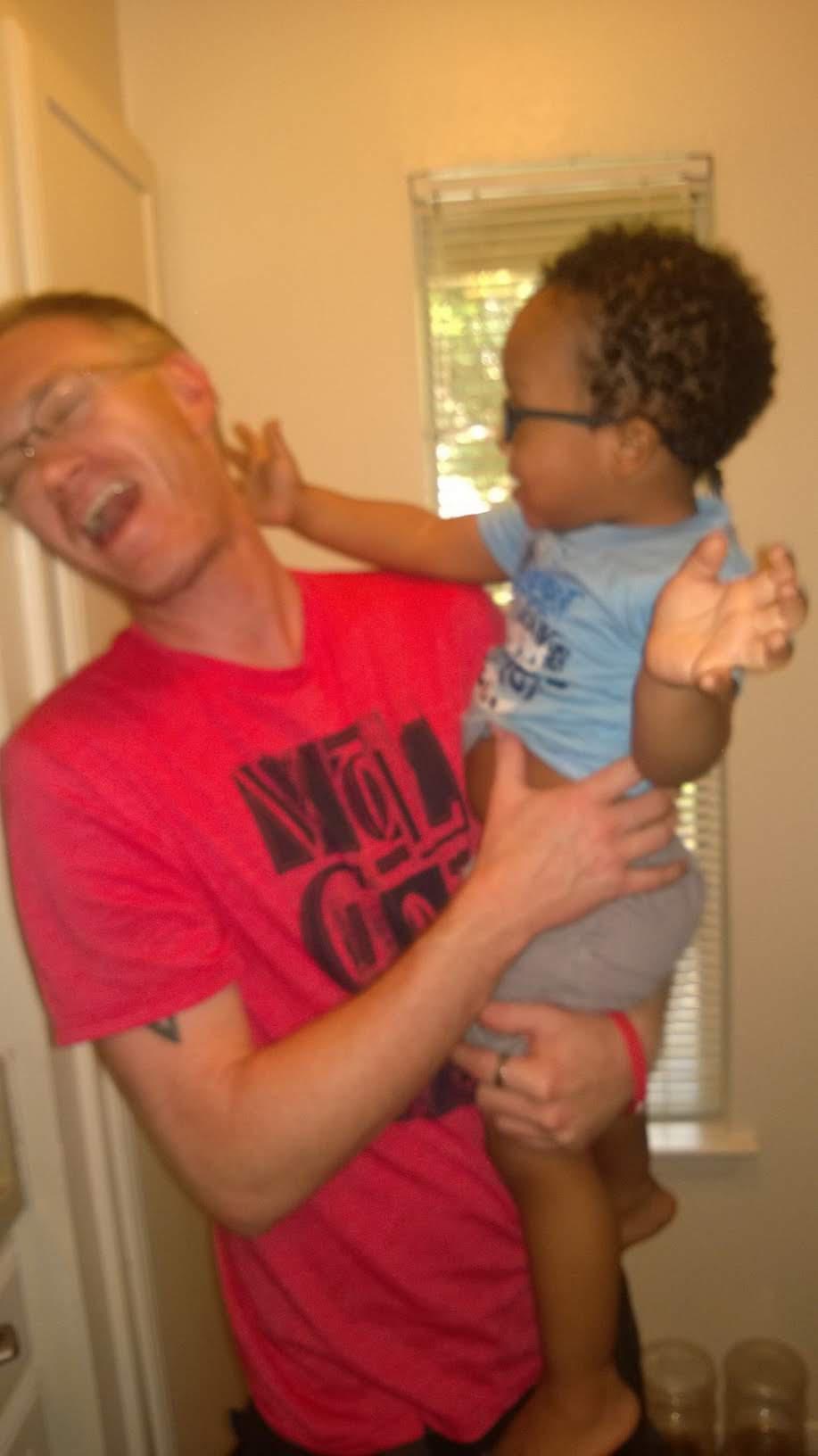 Stephen playing with Aaron