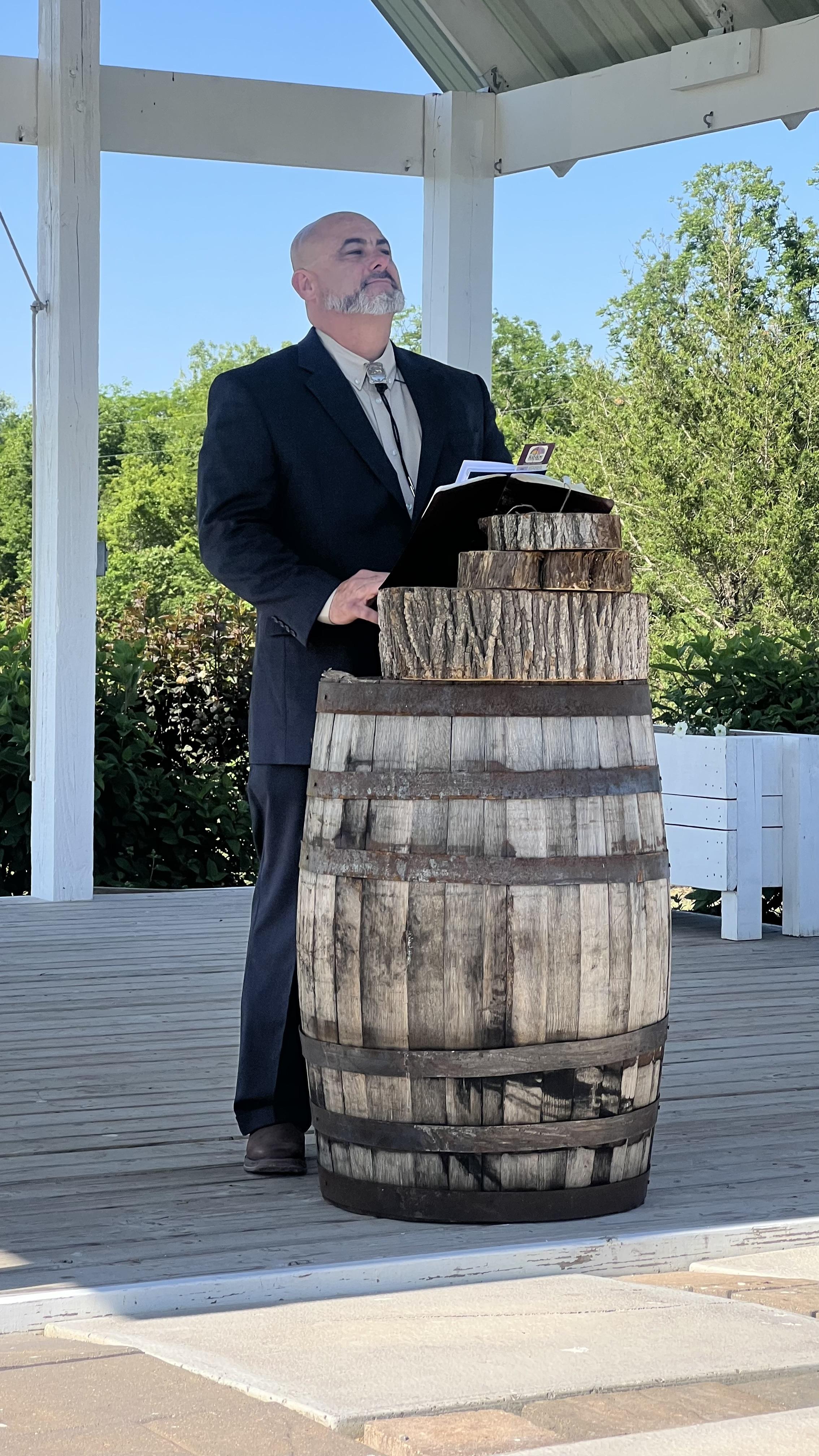 Officiating his nieces wedding