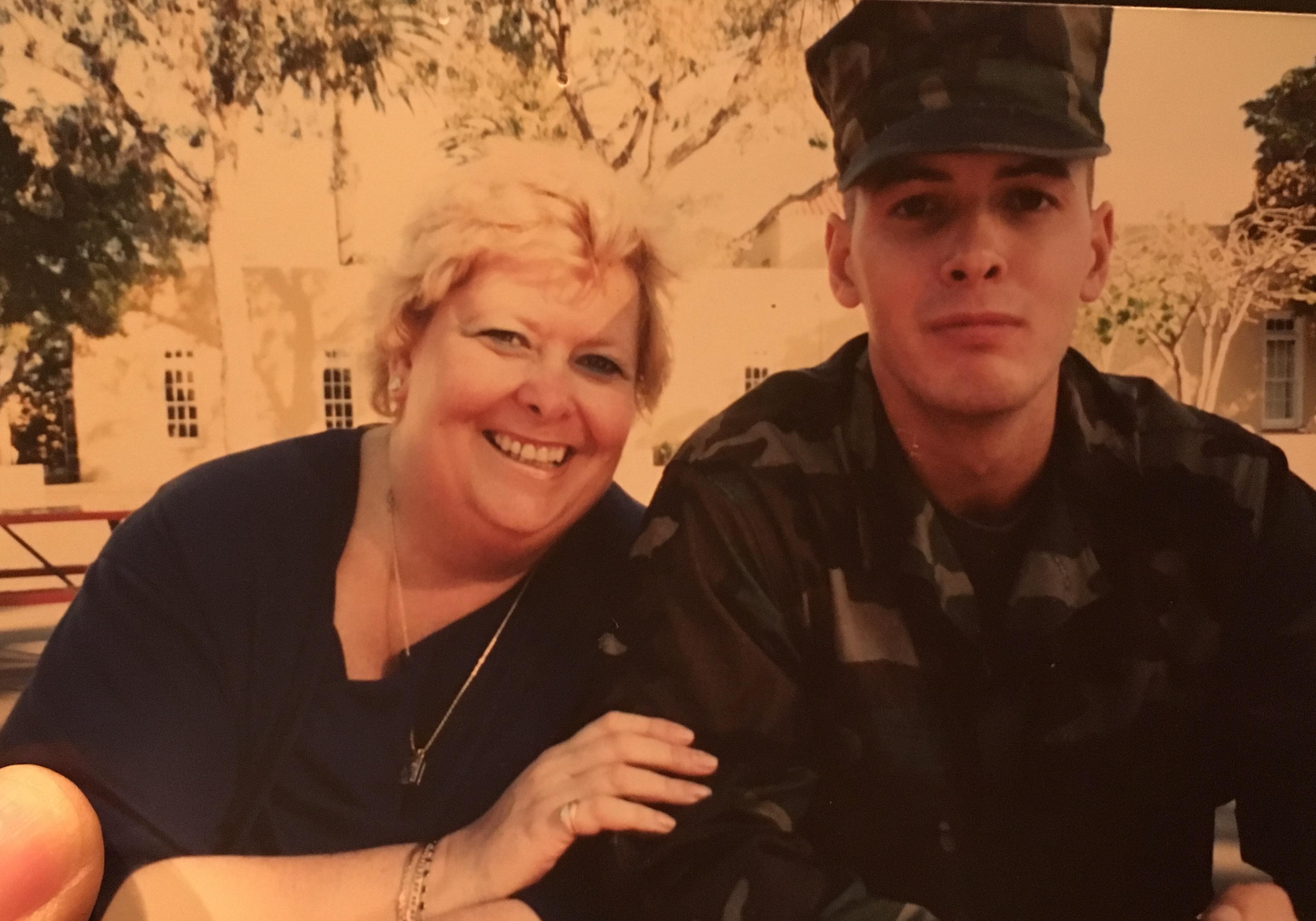 Candi with Jim (Marines boot …