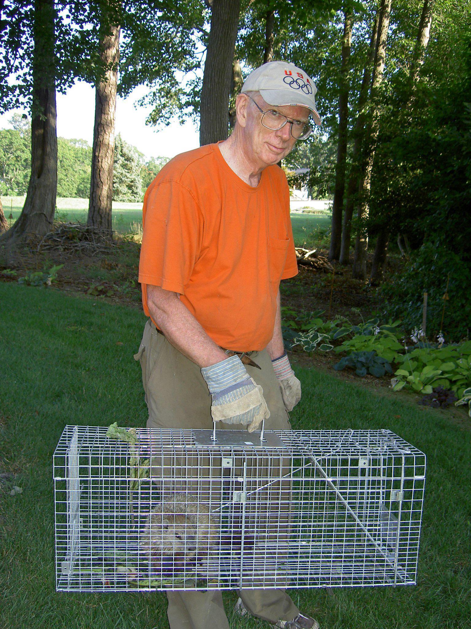 Len working in the garden.