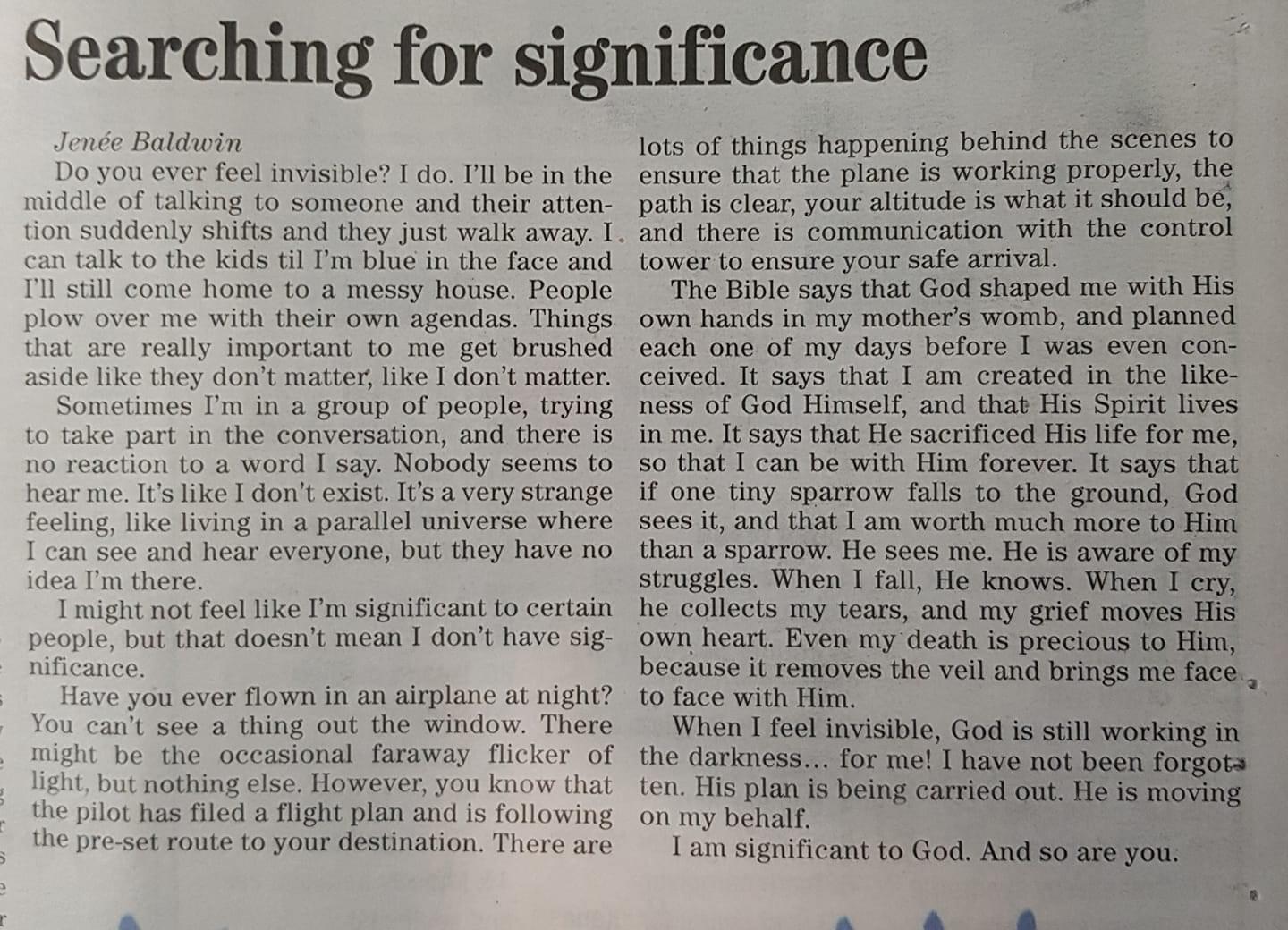 Susan’s column in the local n…