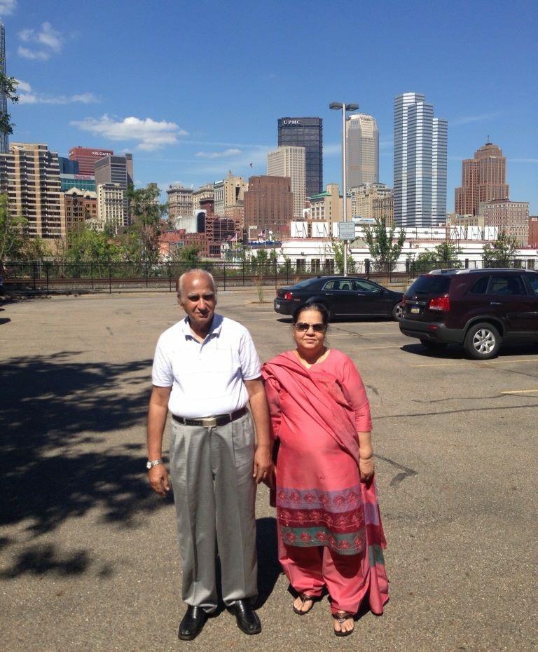 With mummy in Downtown Pittsb…