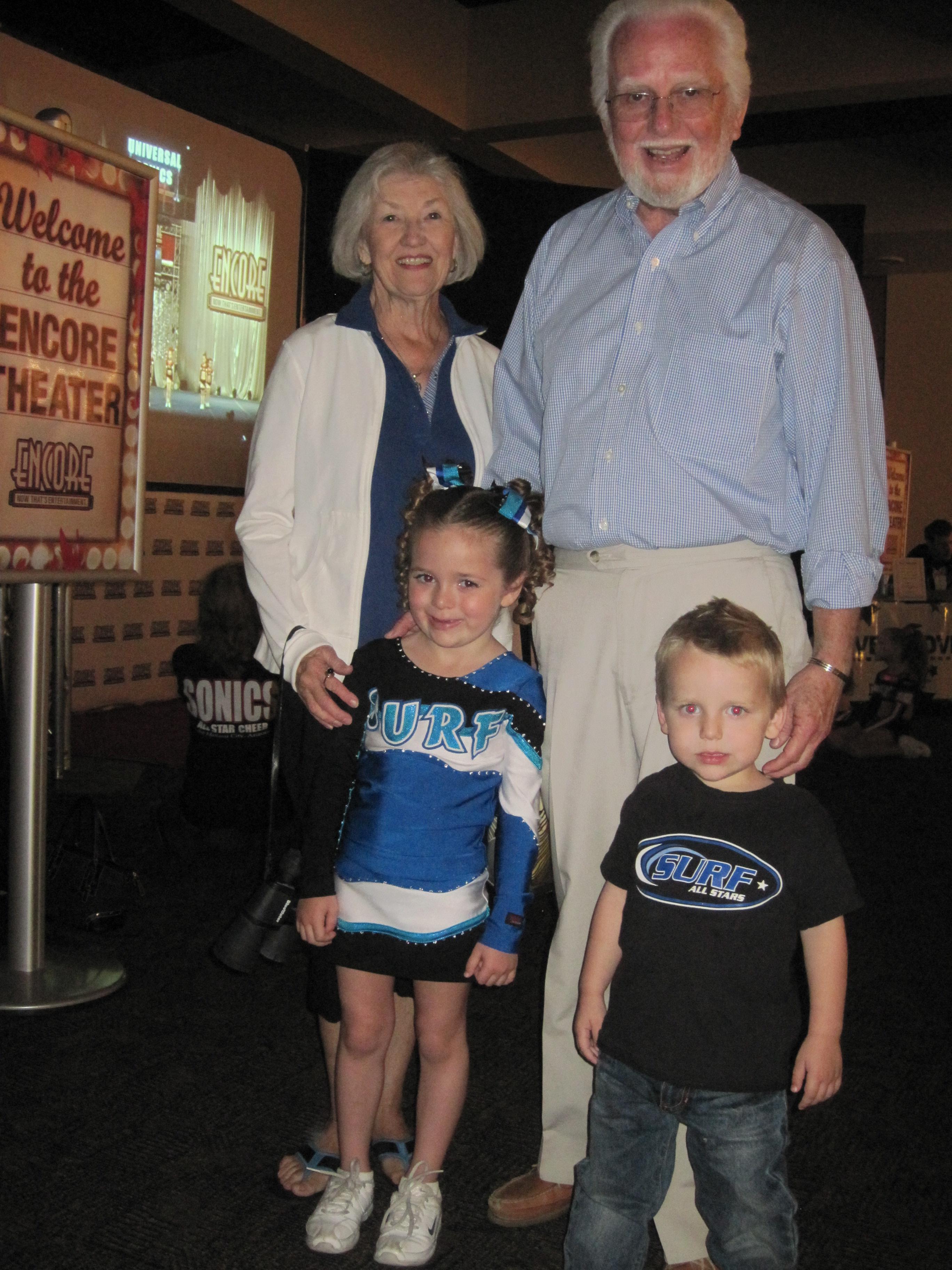 Nancy with my grand kids at a…