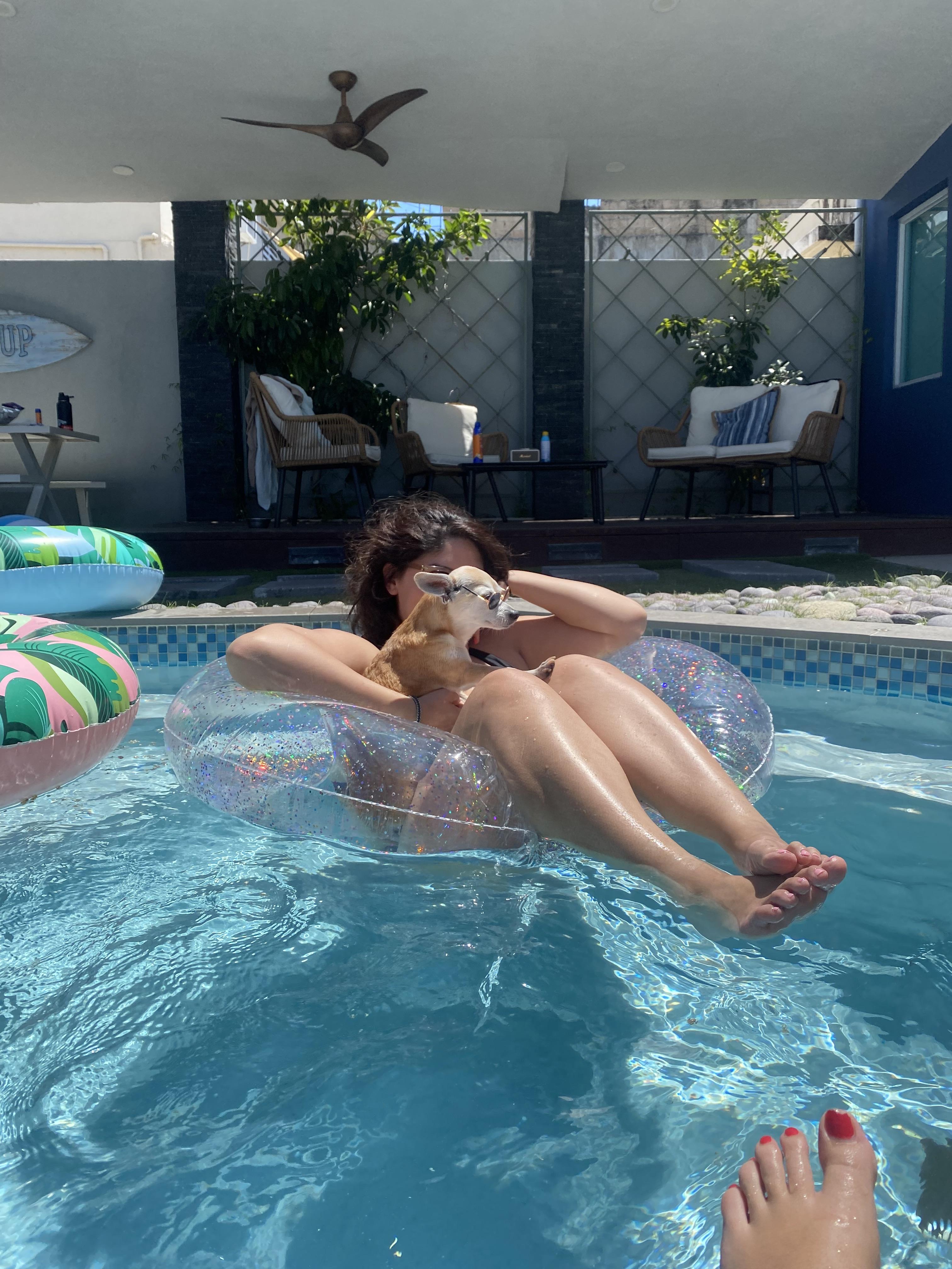 Pool day with mom