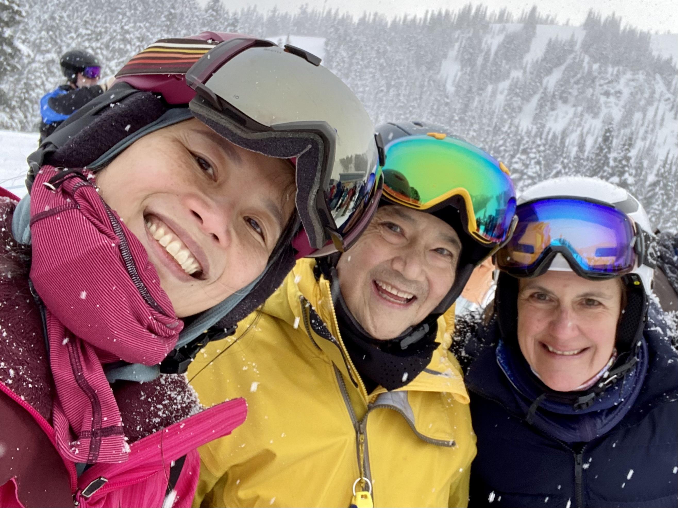 Skiing with Chris and JJ on a…