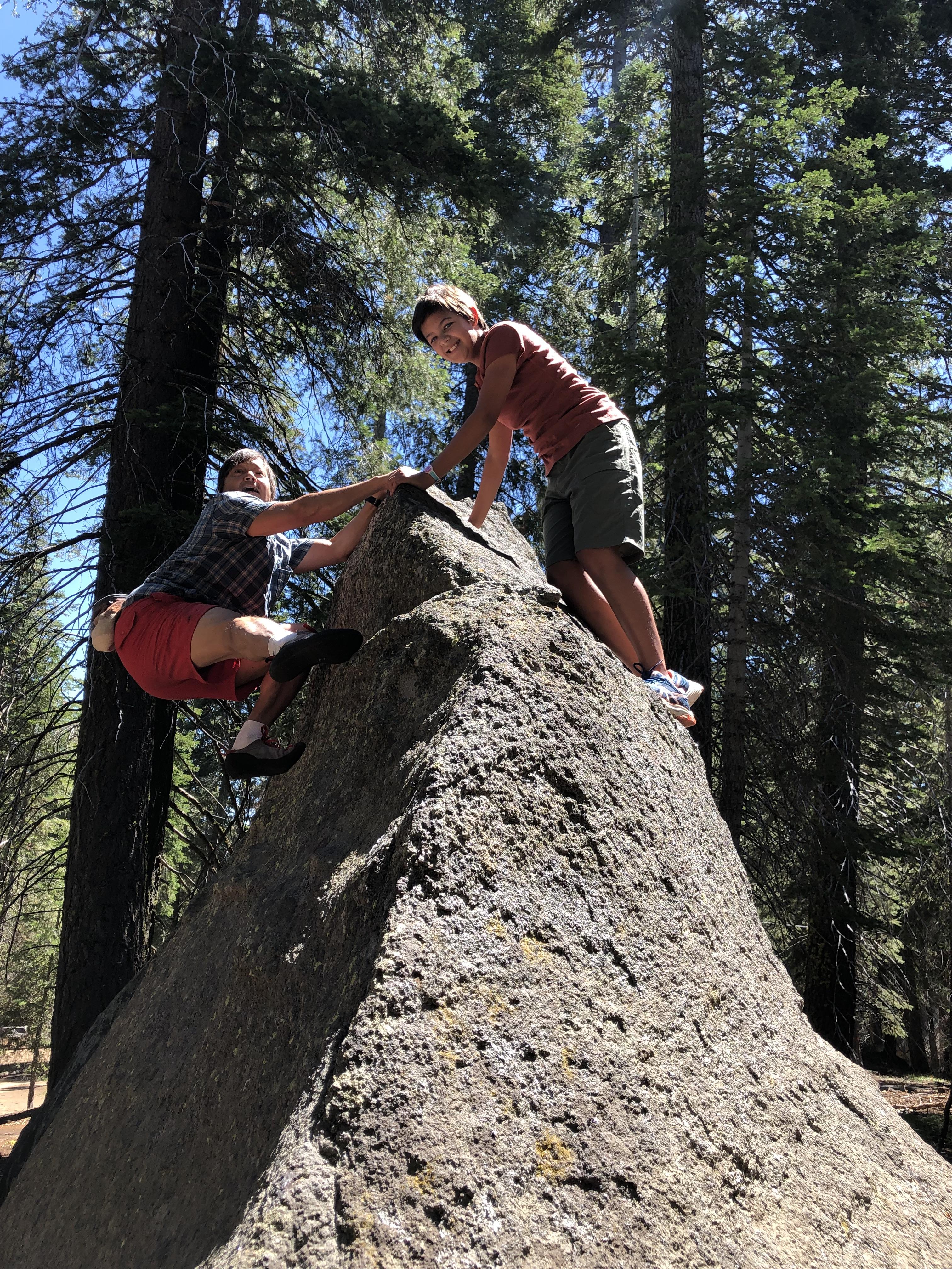 Striking a pose while boulder…