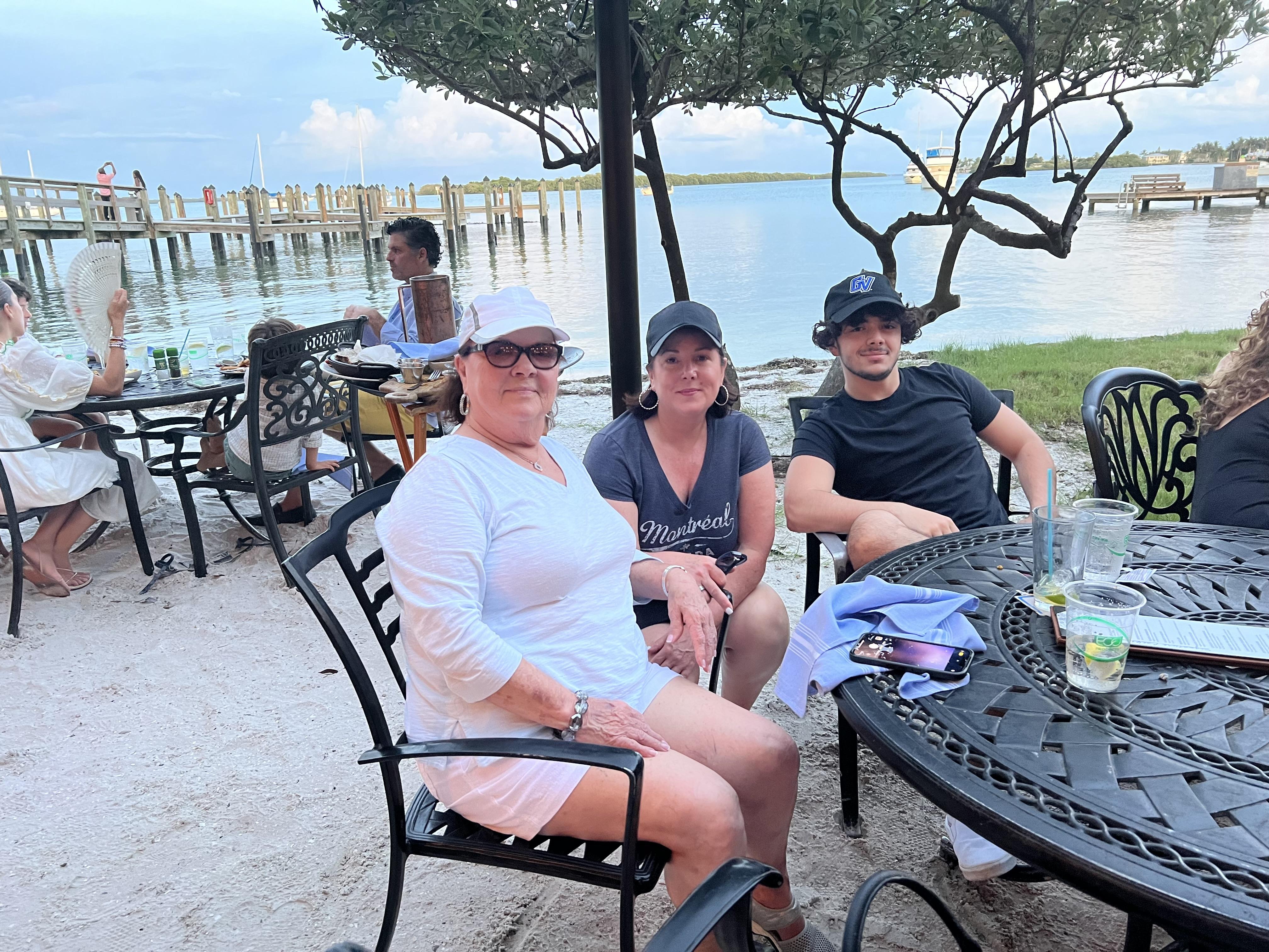 Enjoying a beach front dinner…