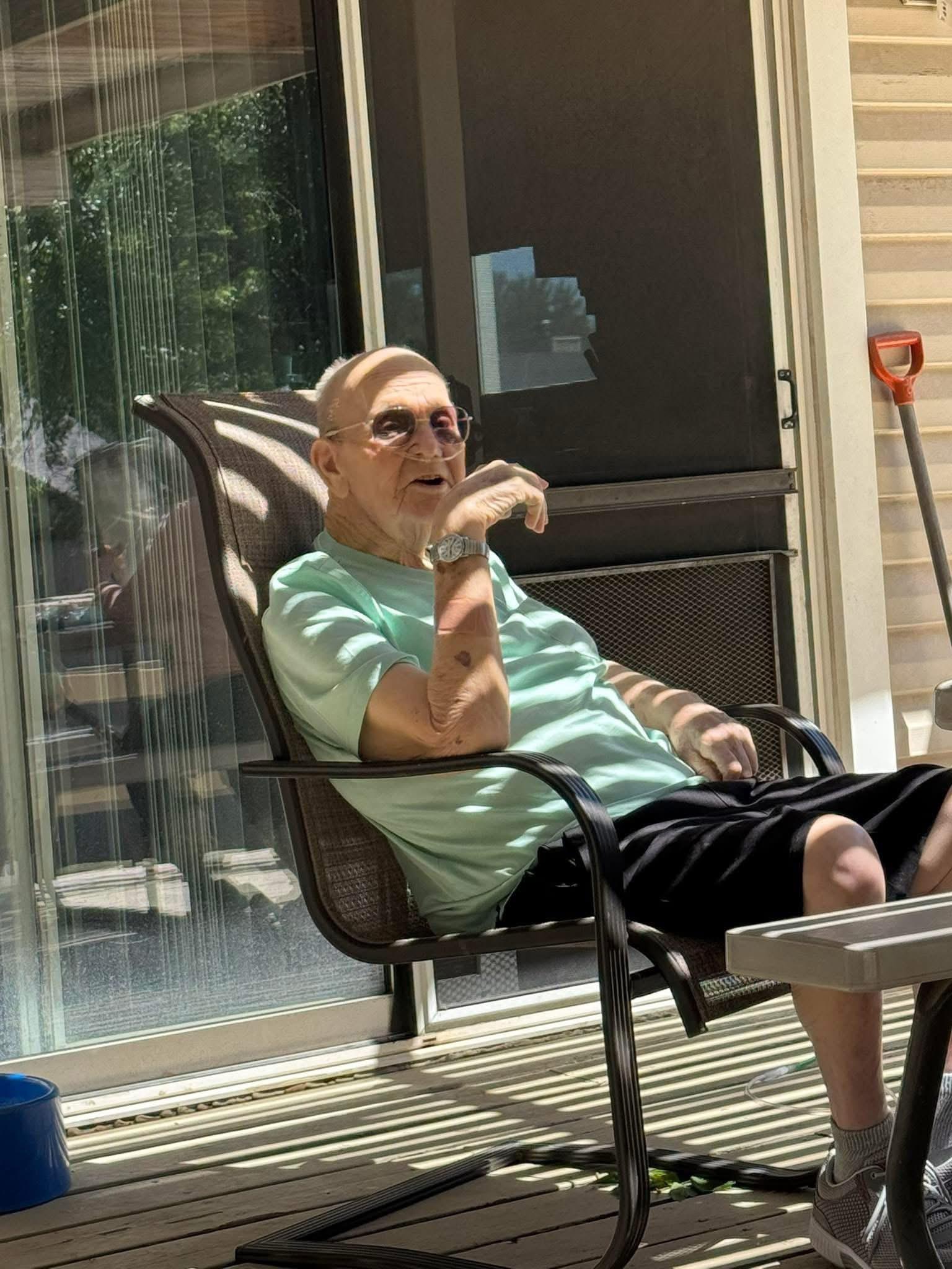 Grandpa loved to sit outside …