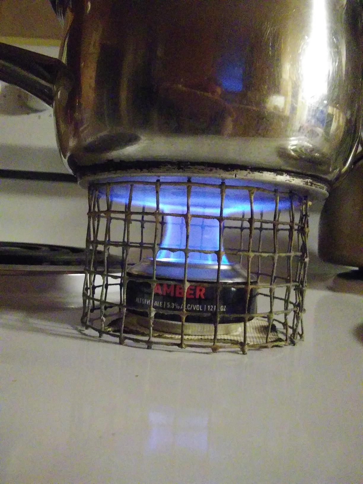 Testing out the soda can stove