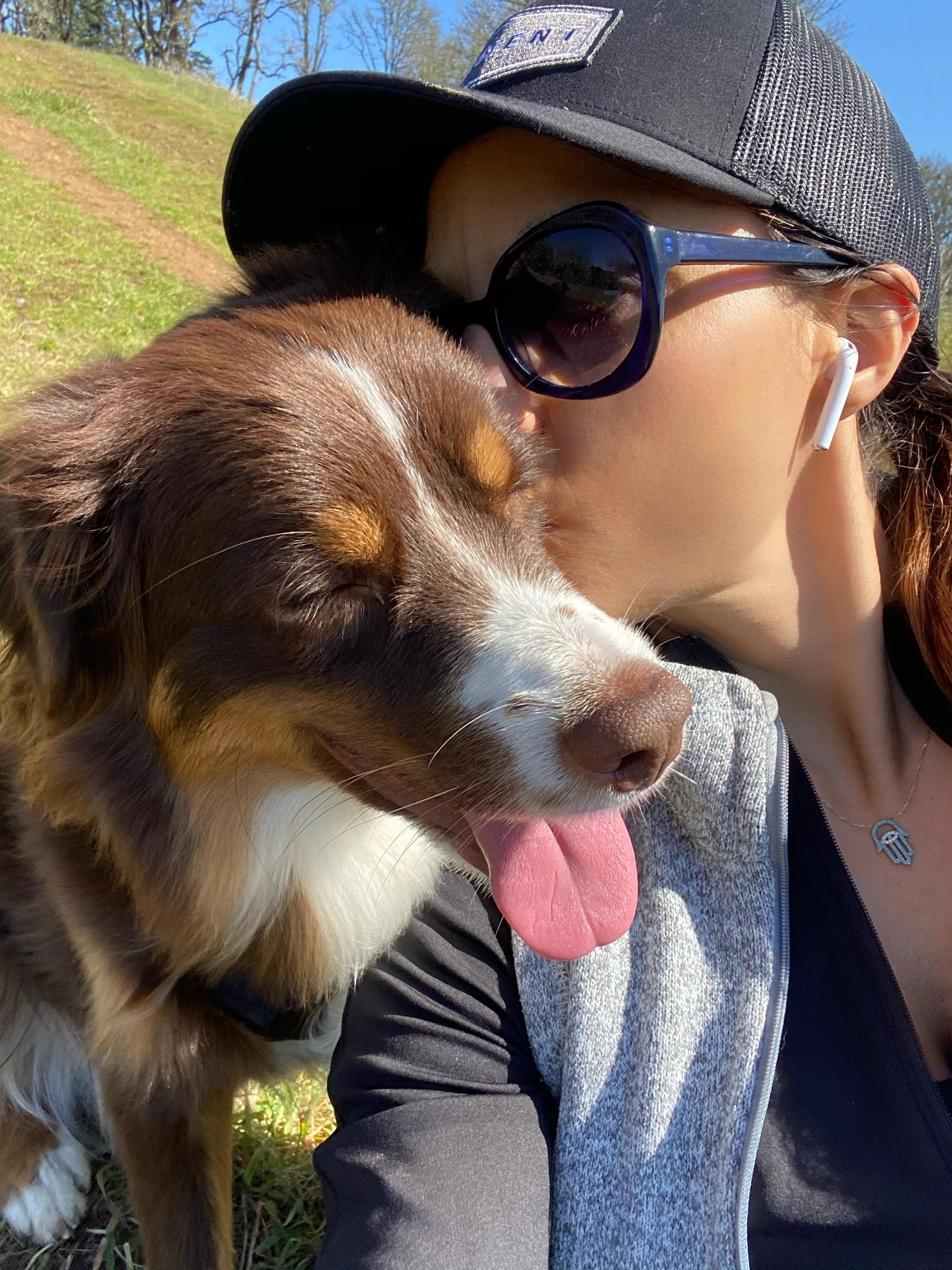 Big kiss for a sweet dog