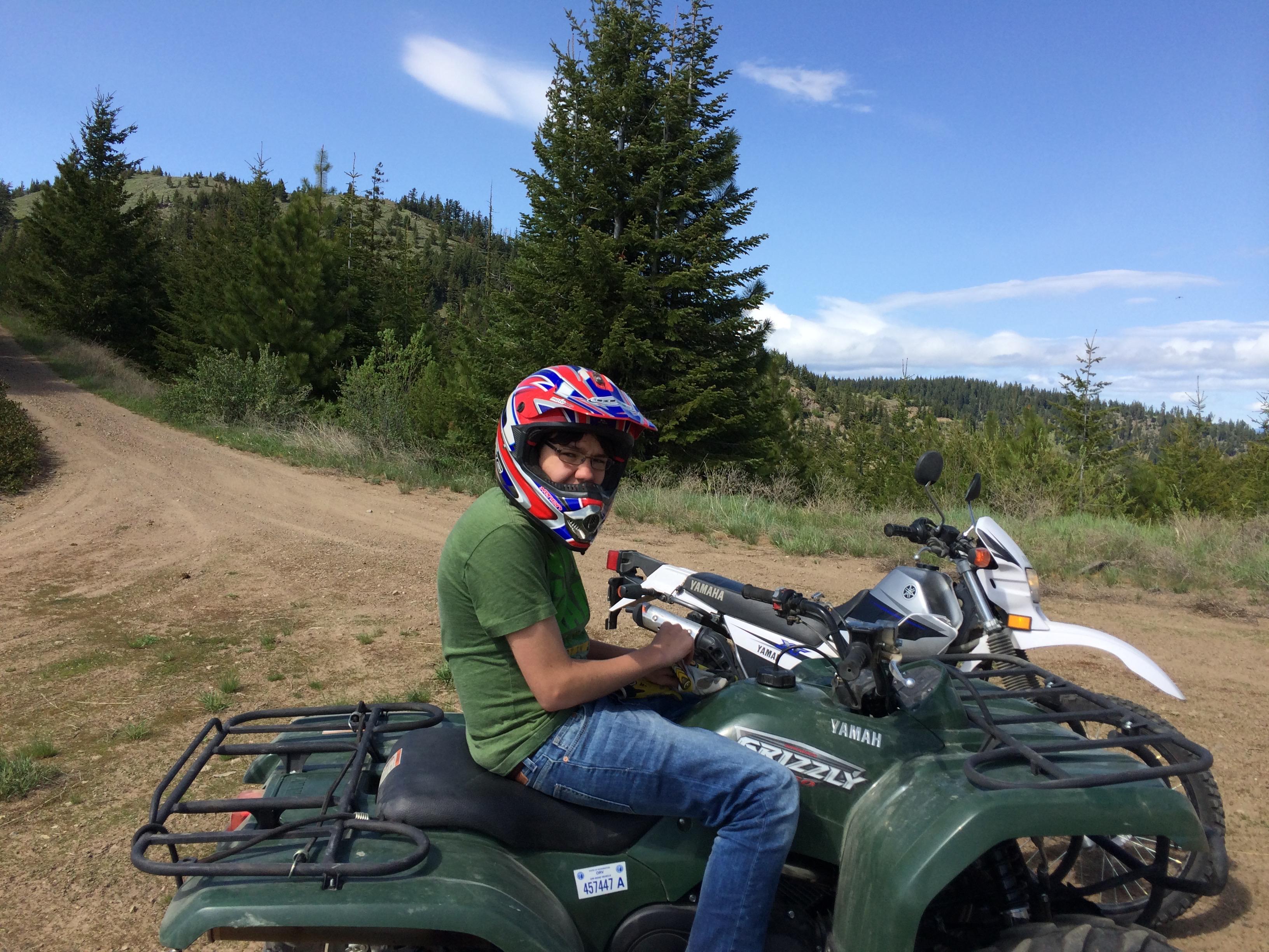 Riding quad during camping tr…