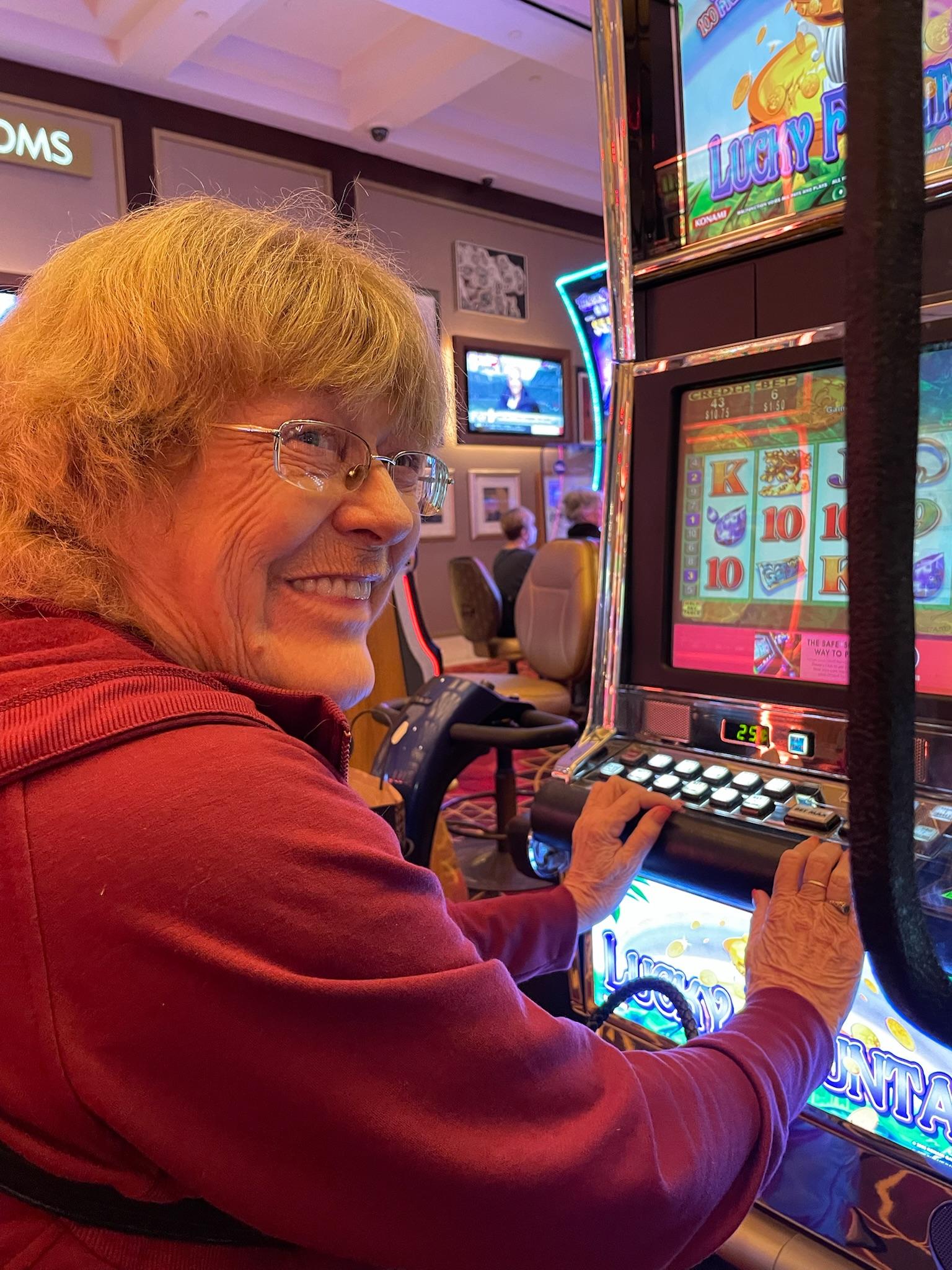 Mom playing the slots!