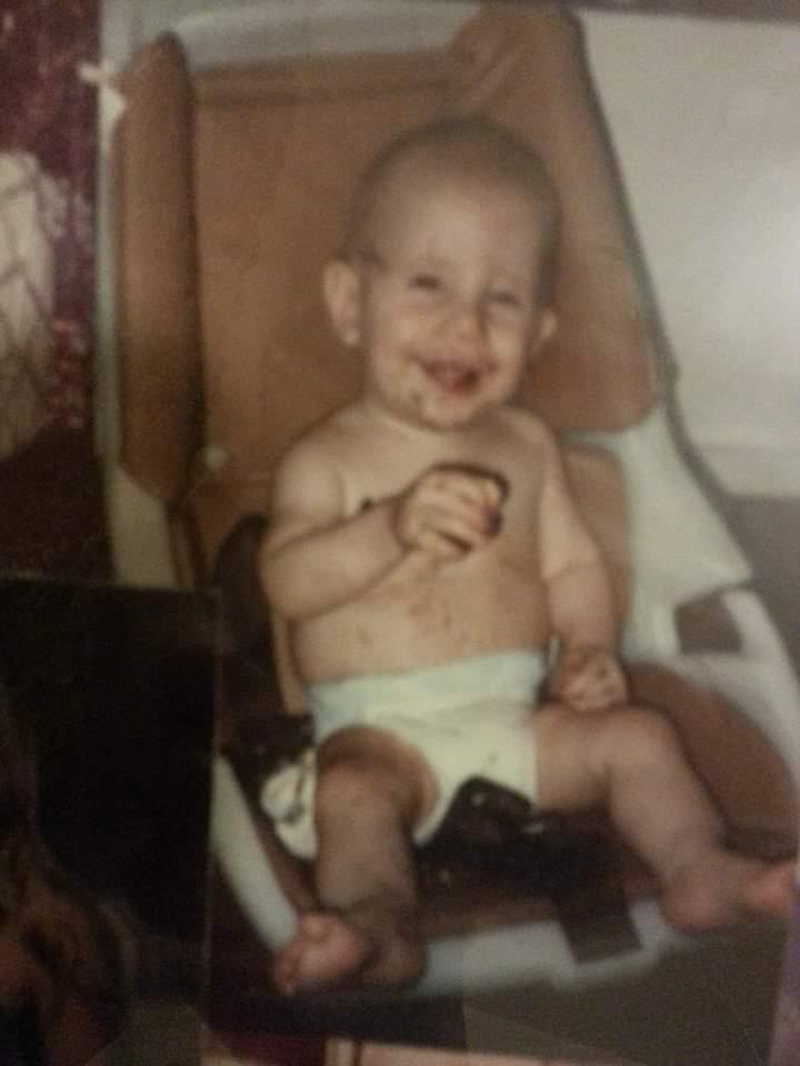 Derek enjoying his cookies.