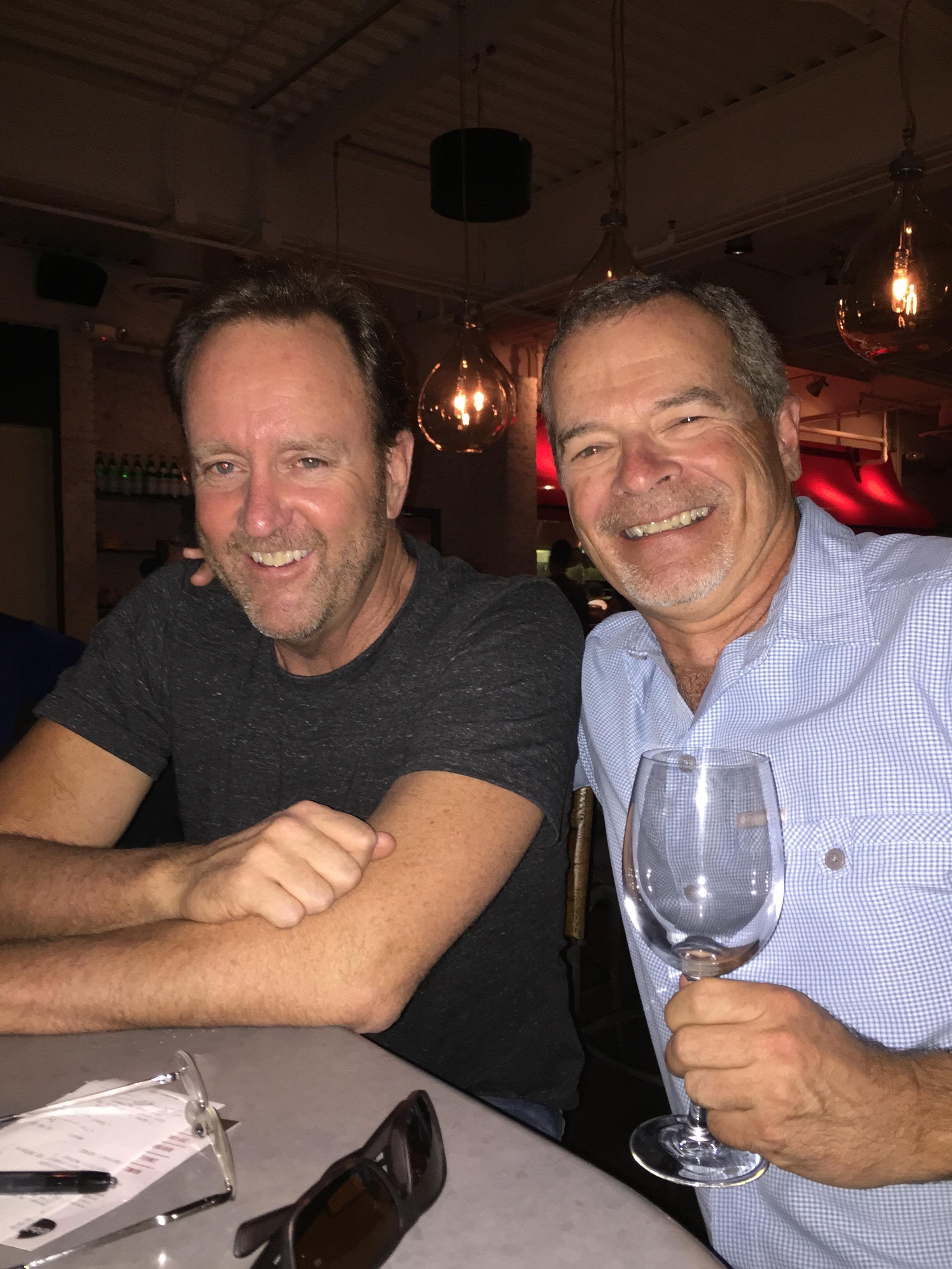 Enjoying a glass with Jim