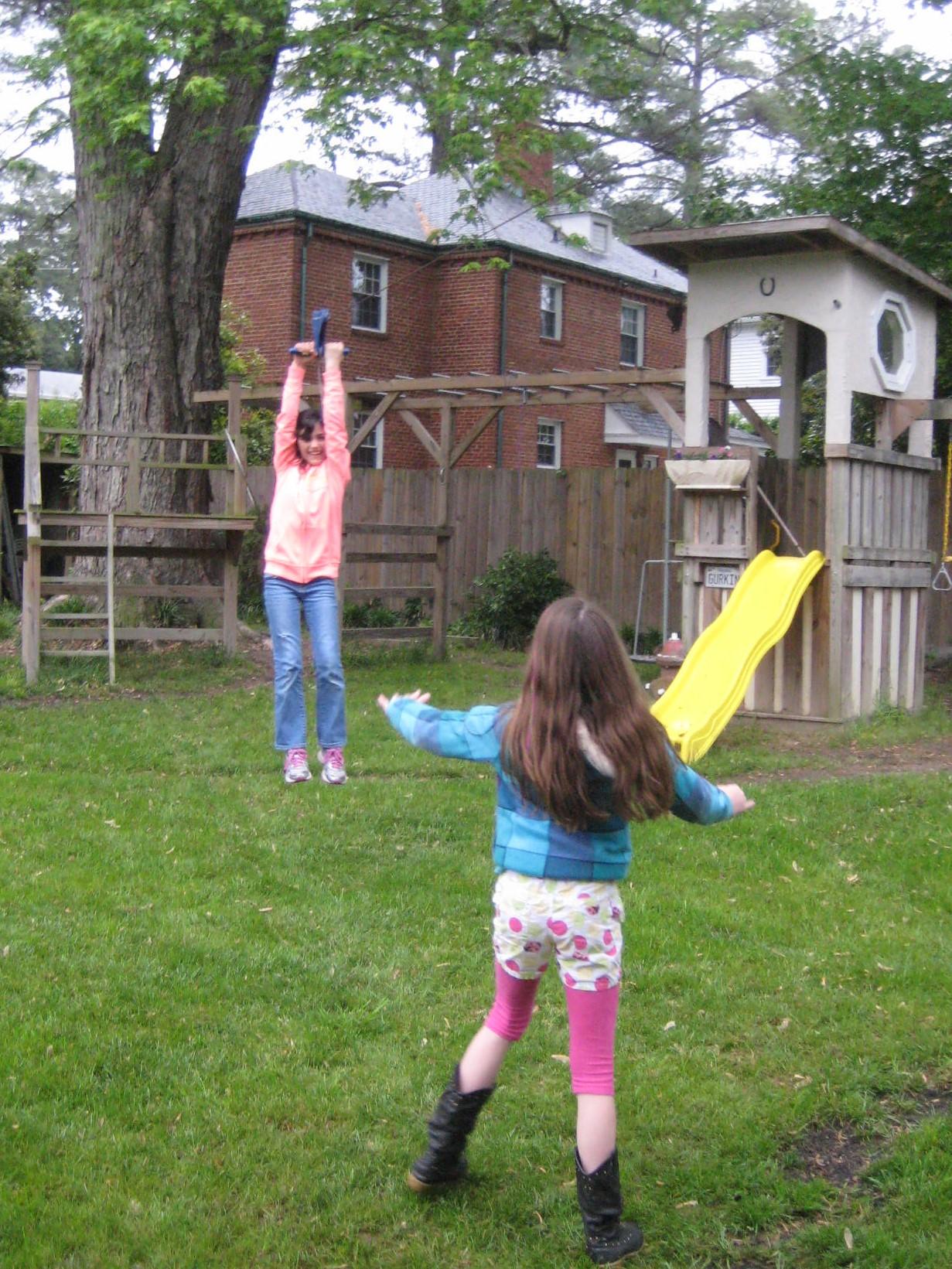 Zipline fun at the Gurkin's