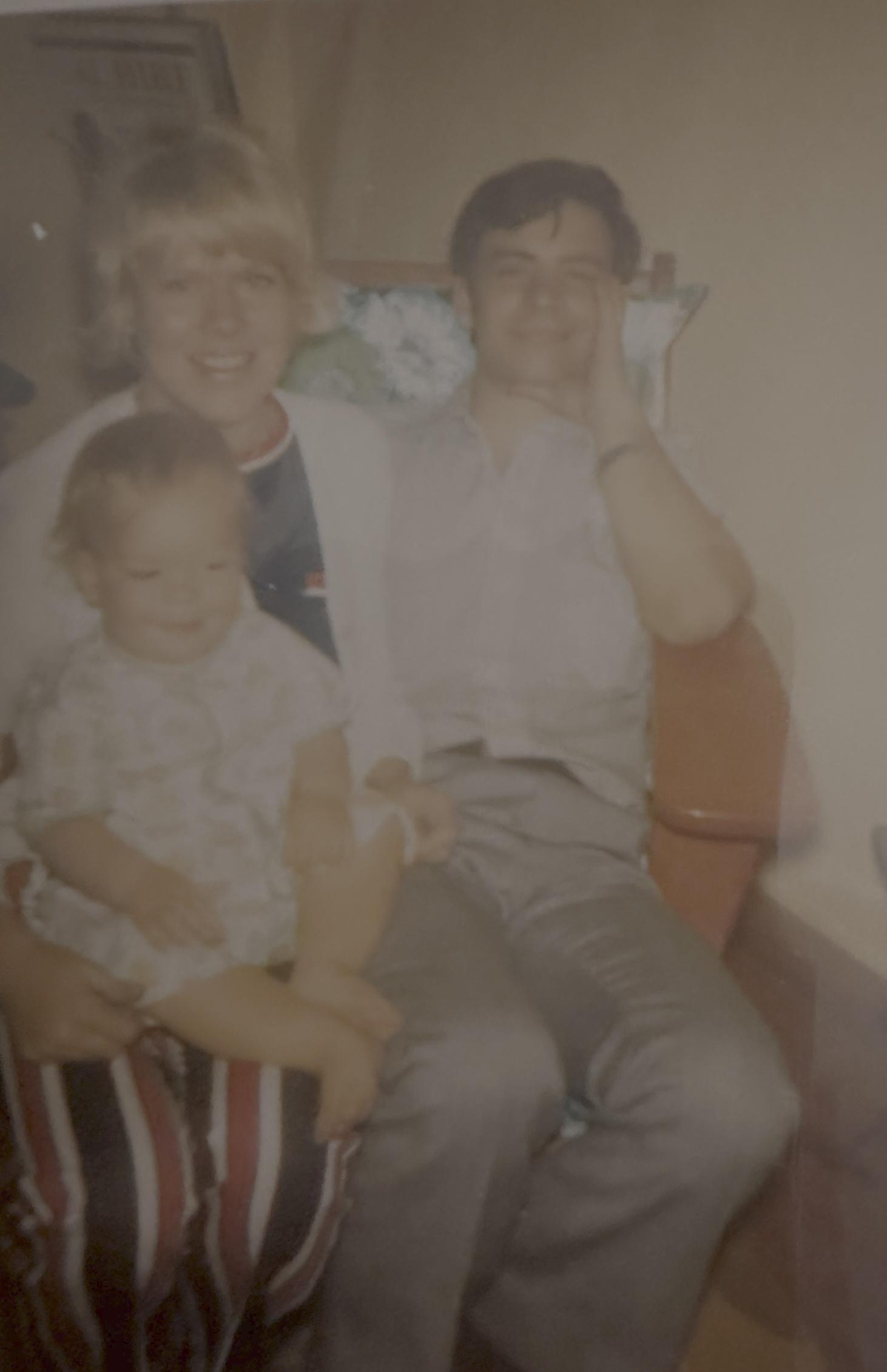 Mom, Everett, and me