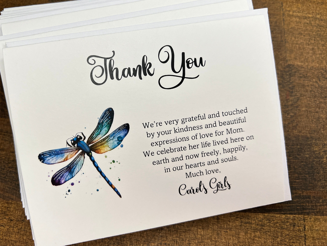 Photo of Set of 20 Dragonfly Sympathy Cards