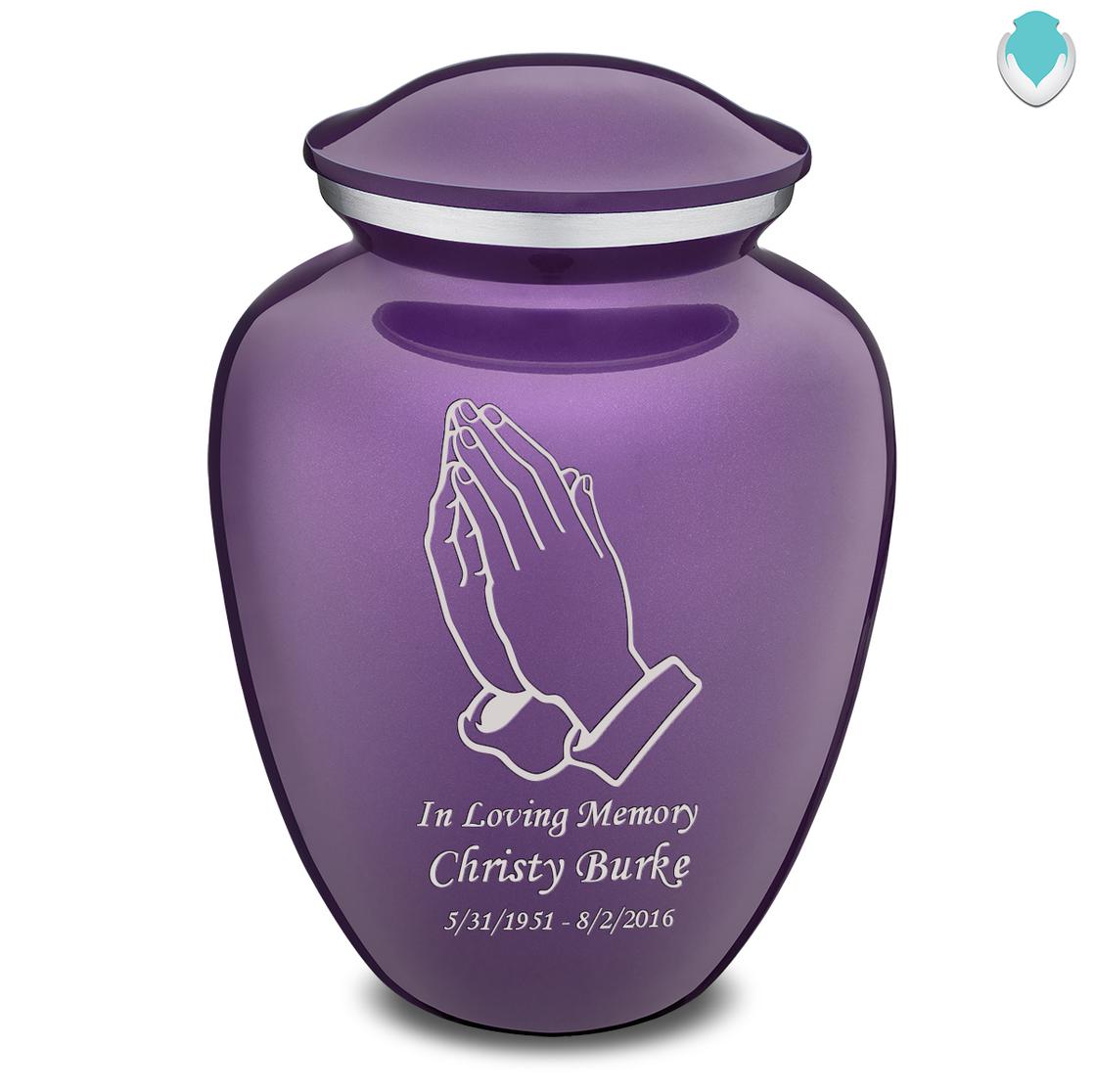 Photo of Adult Embrace Praying Hands Cremation Urn