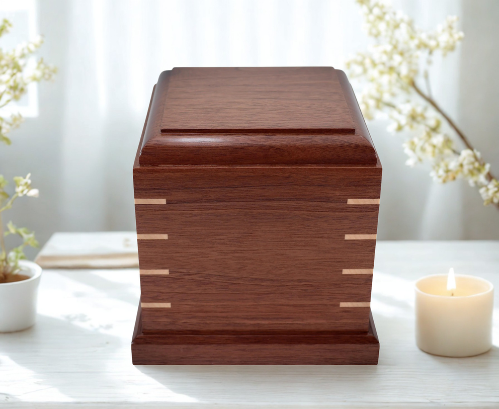 Photo of Small Urn - Solid Walnut Wood #W-561