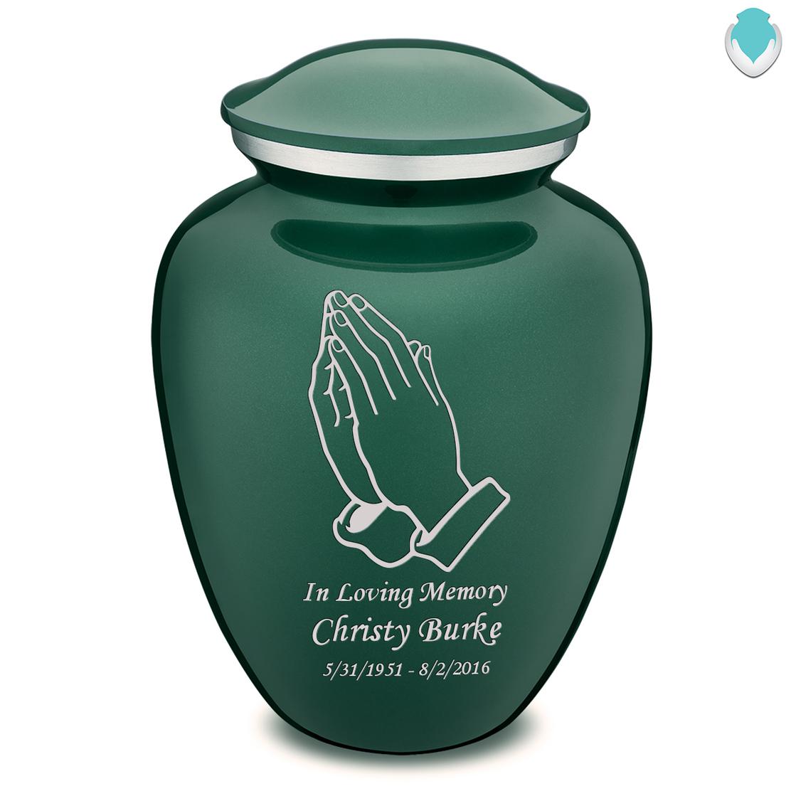 Photo of Adult Embrace Praying Hands Cremation Urn
