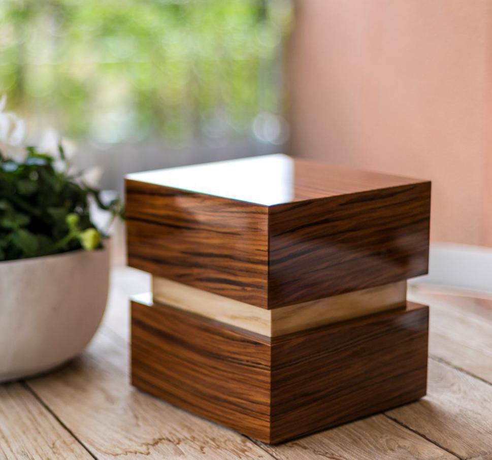 Photo of The Stanton Urn in Warm Brown - Contemporary Cremation Urn for Ashes