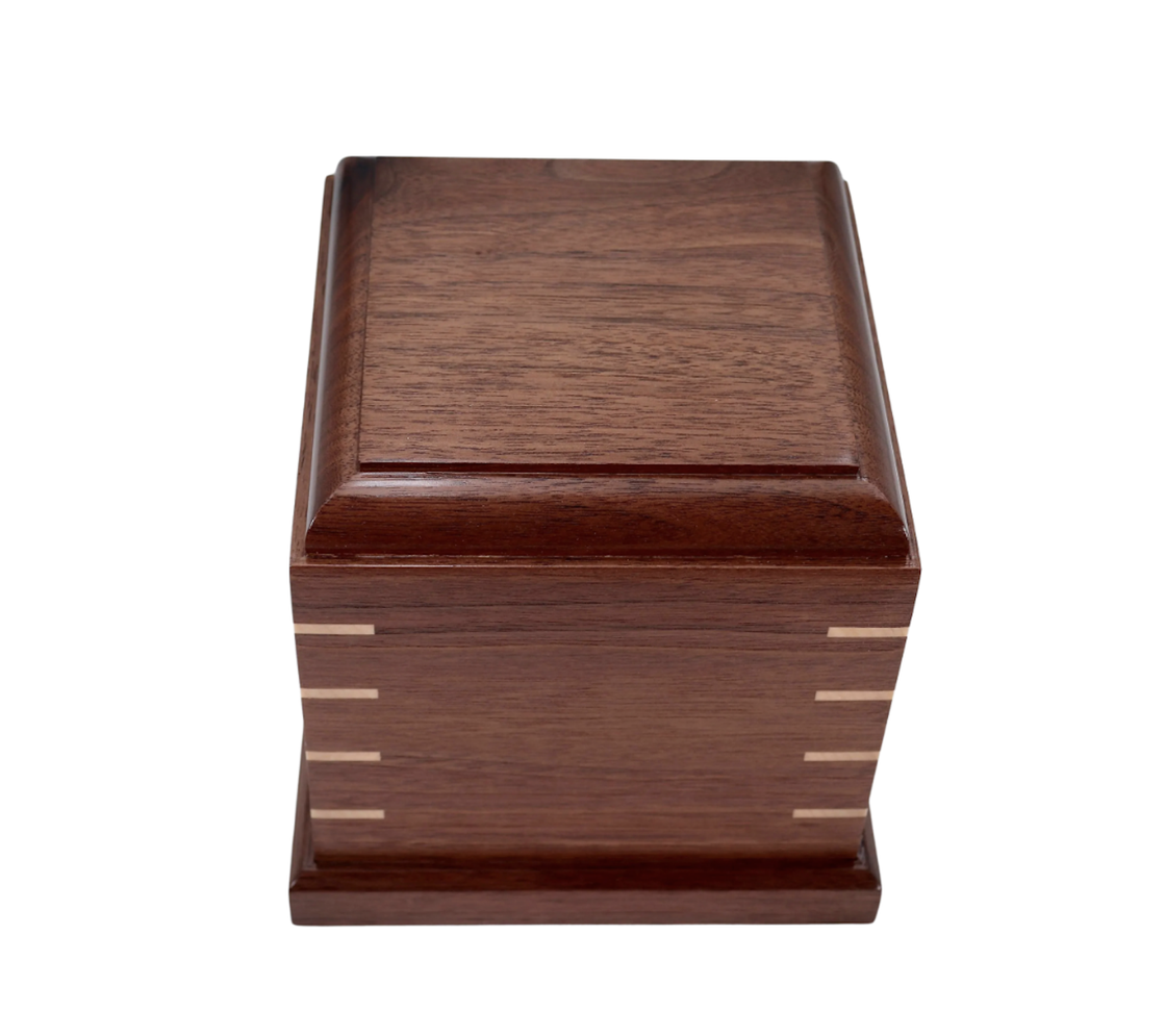 Photo of Small Urn - Solid Walnut Wood #W-561