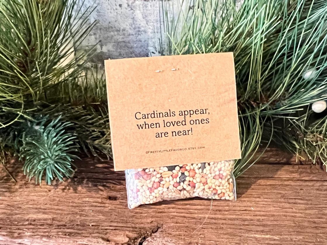 Photo of 24 Cardinal Feed the Birds Funeral Favor