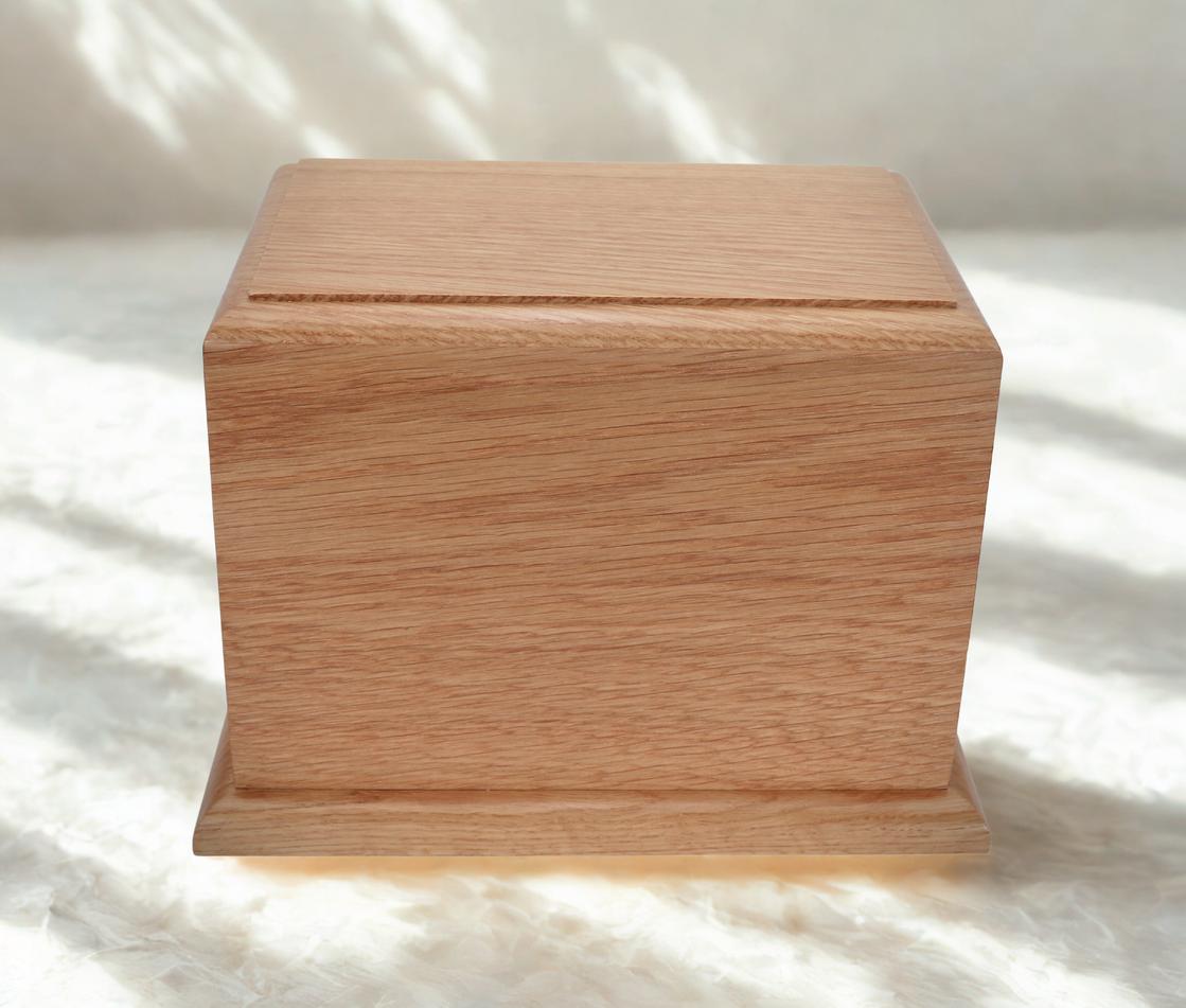 Photo of Solid Oak Wood Urn #O-995