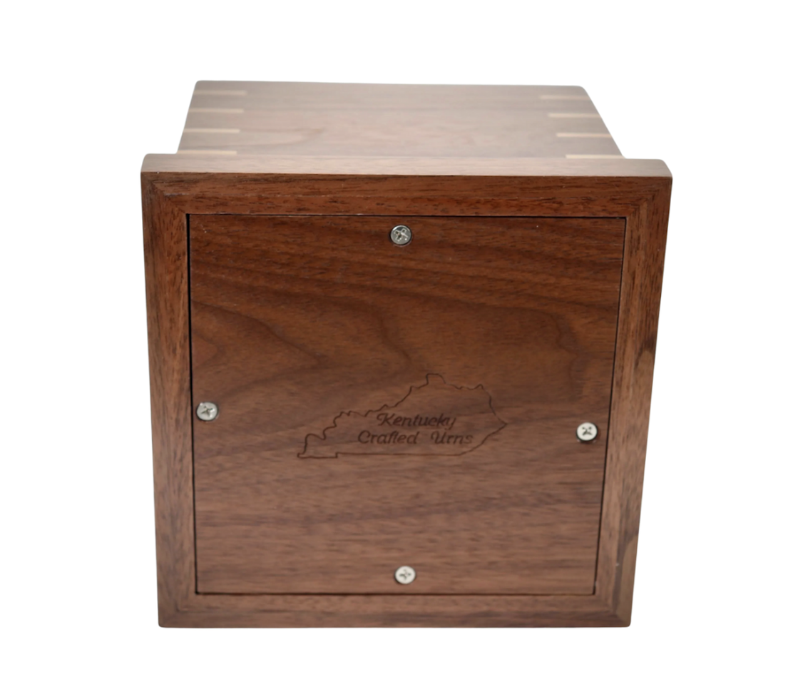 Photo of Small Urn - Solid Walnut Wood #W-561