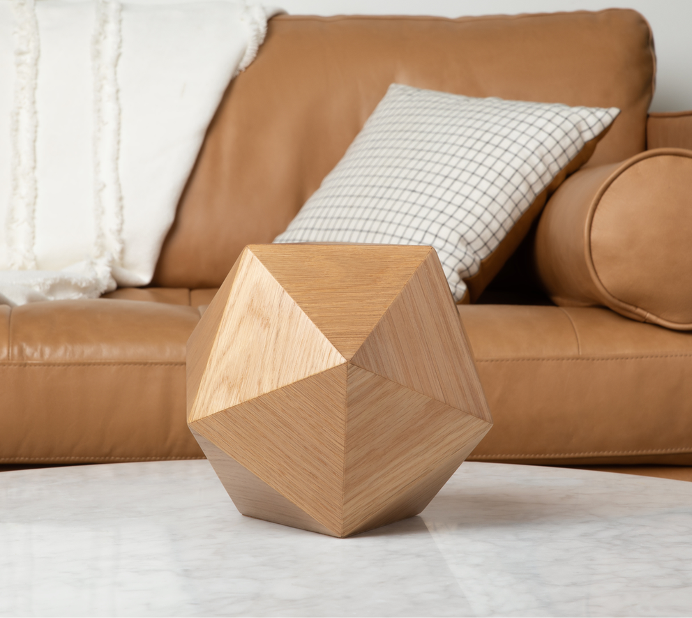 Photo of The Bleecker Urn in Oak - Contemporary Cremation Urn for Ashes